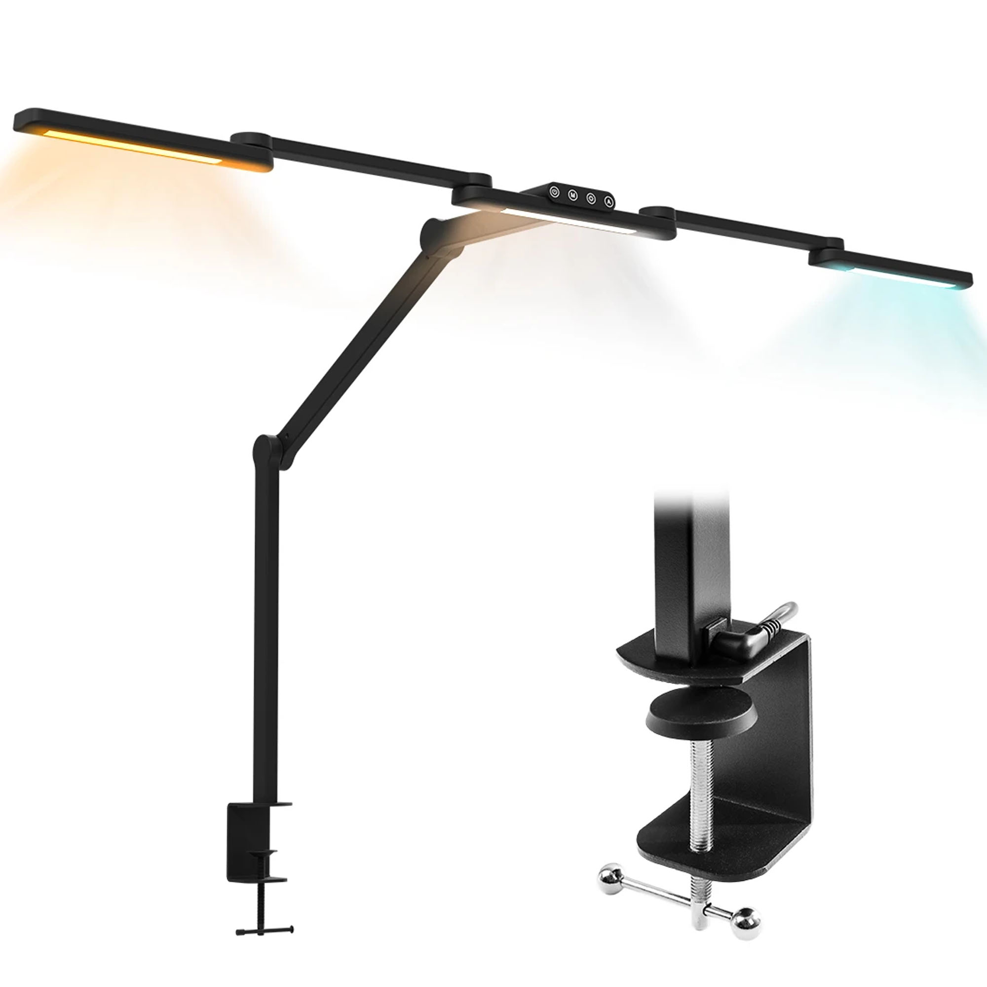Schattenlose LED Schreibtischlampe mit Tischklemme für Büro & Home Office
