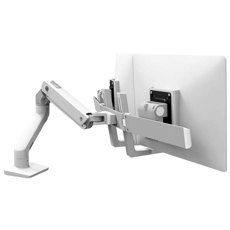 Ergotron HX Dual Monitor - Monitor Tischhalterung für 2 Monitore (bis 8 kg pro Monitor) weiß