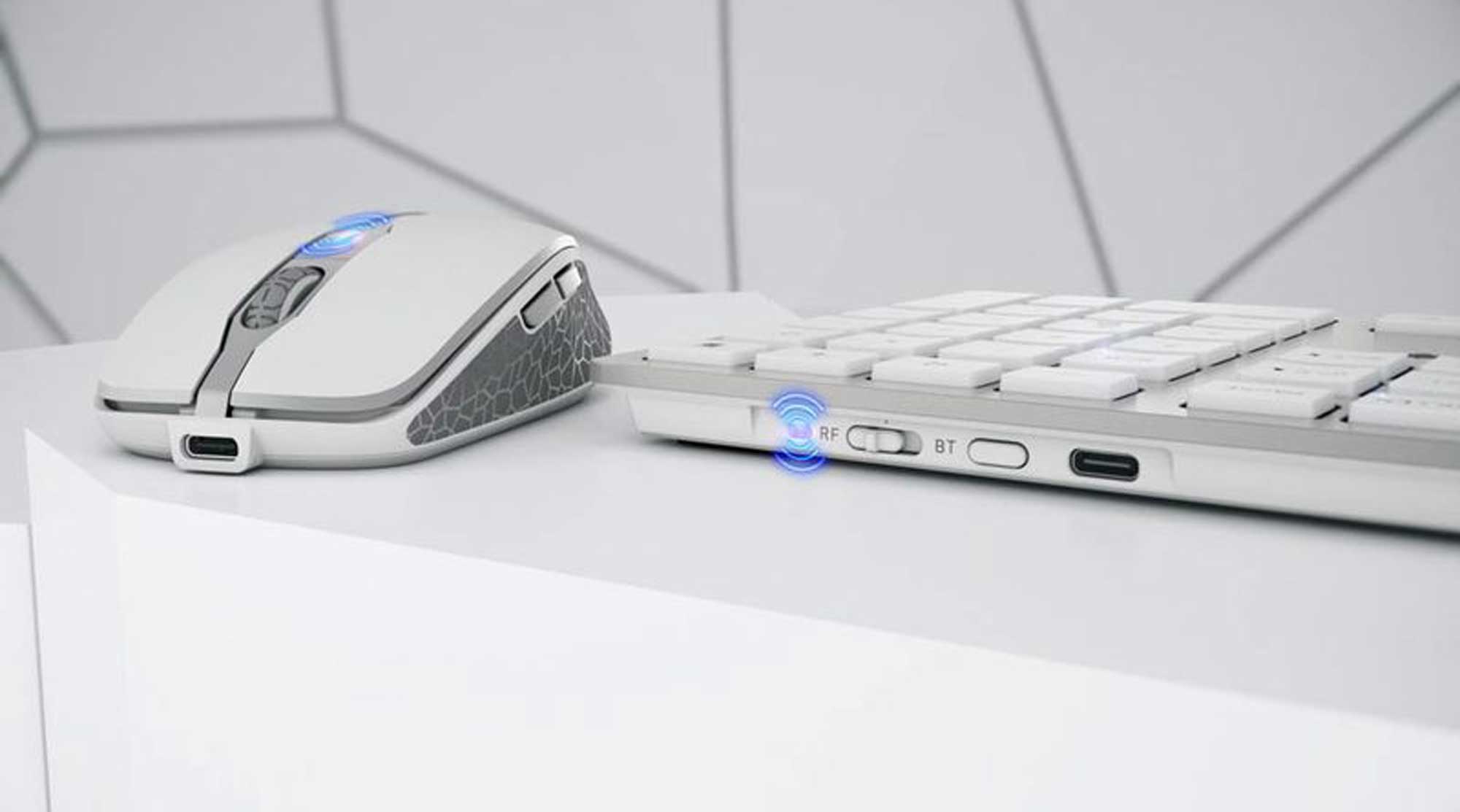 CHERRY DW 9100 SLIM Tastatur-Maus-Set kabellos Weiß