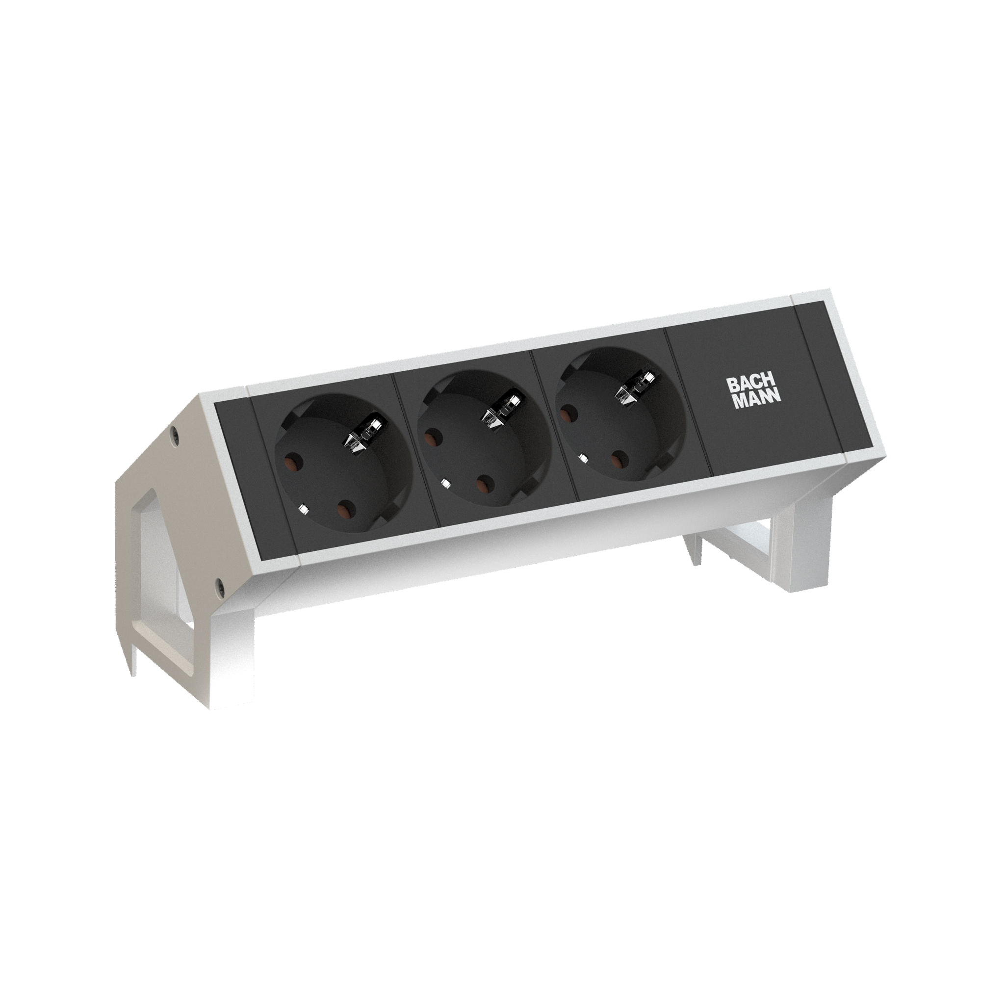 BACHMANN 3-fach Steckdosenleiste DESK 2 - weiß/schwarz