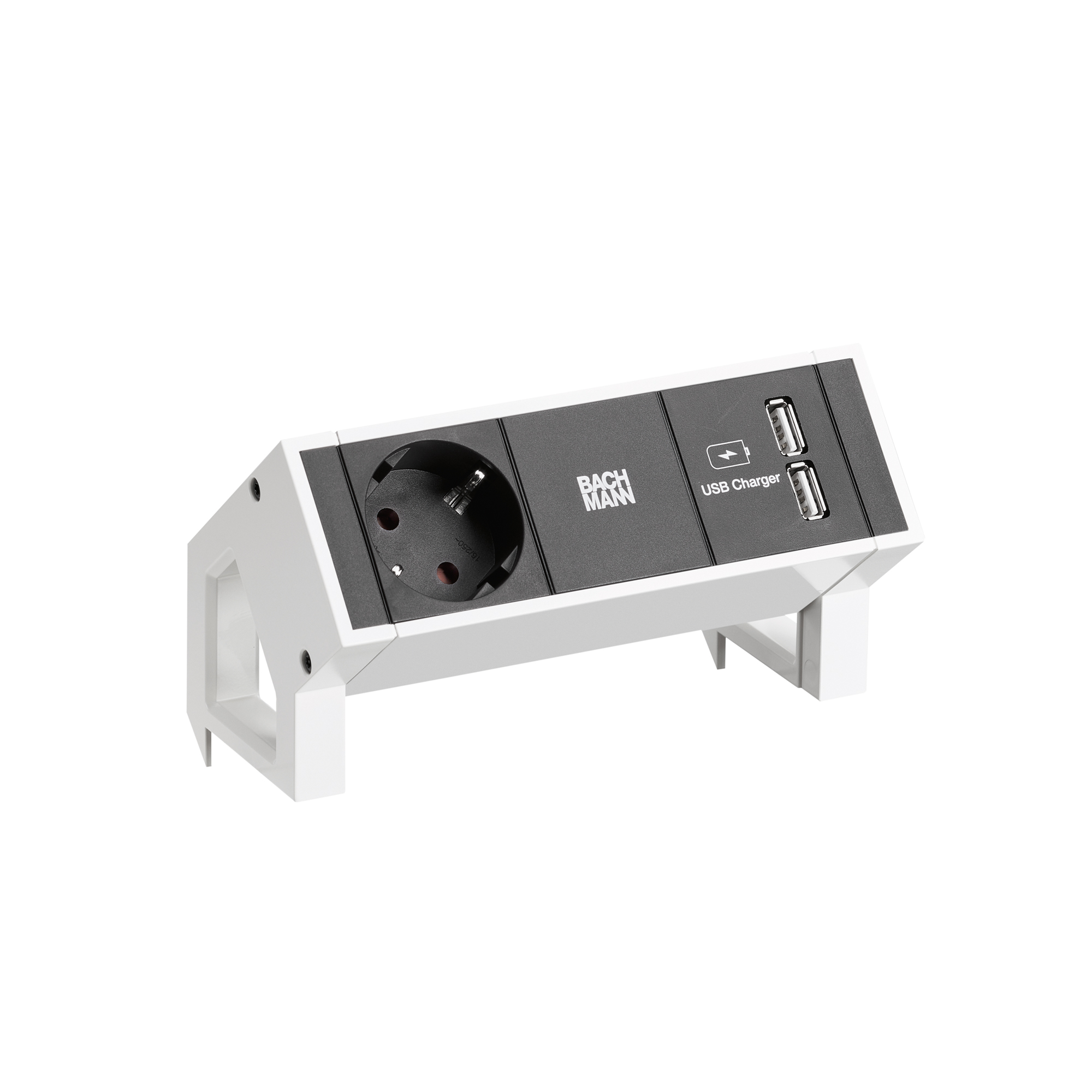 BACHMANN 1-fach Tischsteckdose DESK 2 mit 2 x USB-A