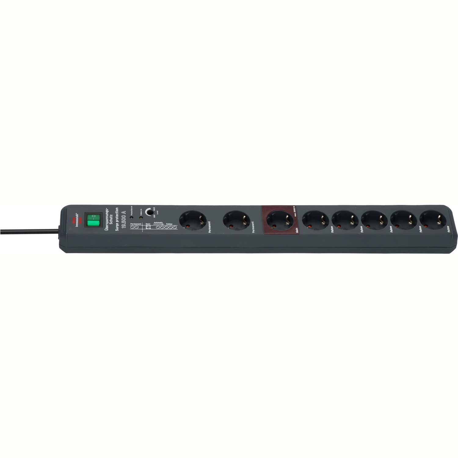 brennenstuhl Secure-Tec 8-fach Steckdosenleiste mit Master-/Slave Funktion