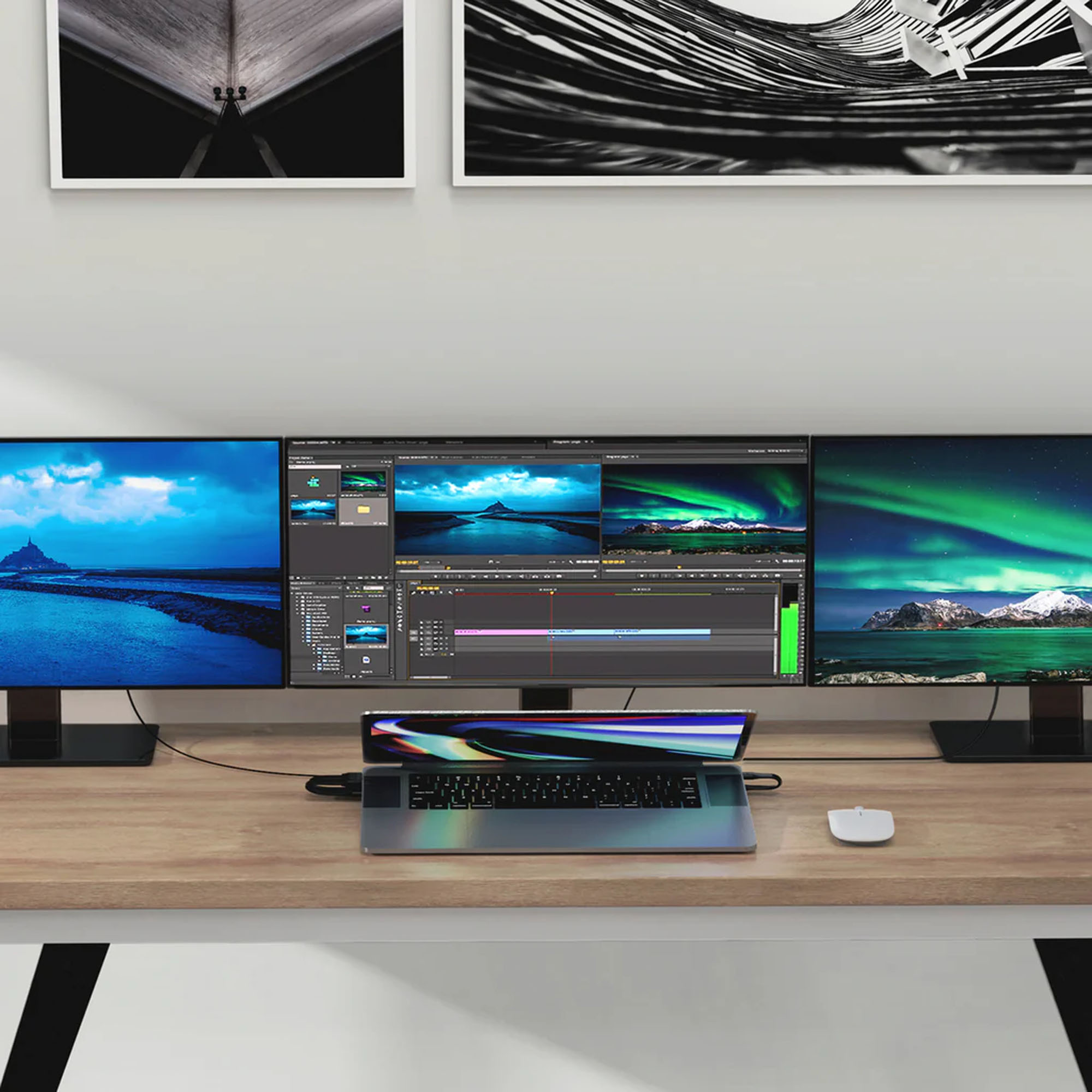 HYPER HyperDrive 4K Dockingstation - MB Pro für 1-3 Monitore | 13"-16" MacBooks - Silber