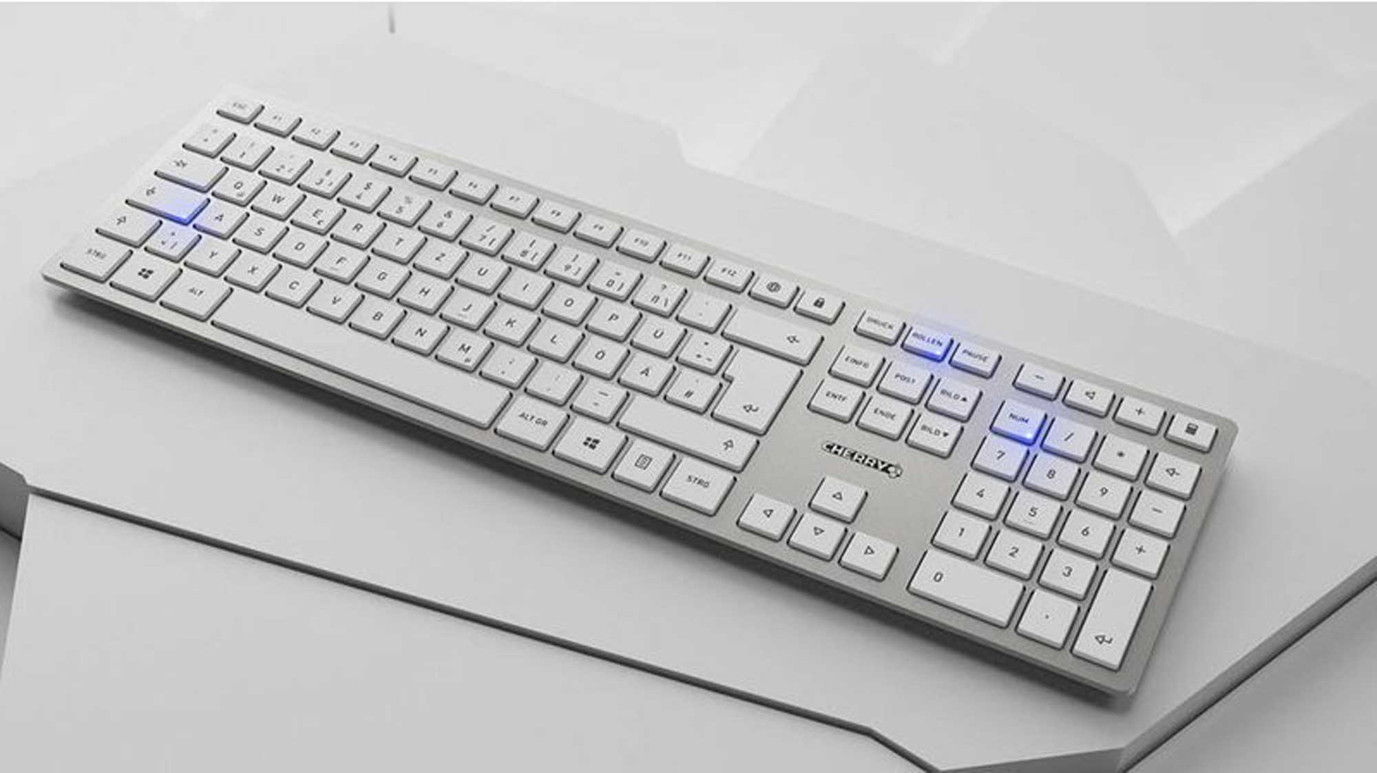 CHERRY DW 9100 SLIM Tastatur-Maus-Set kabellos Weiß