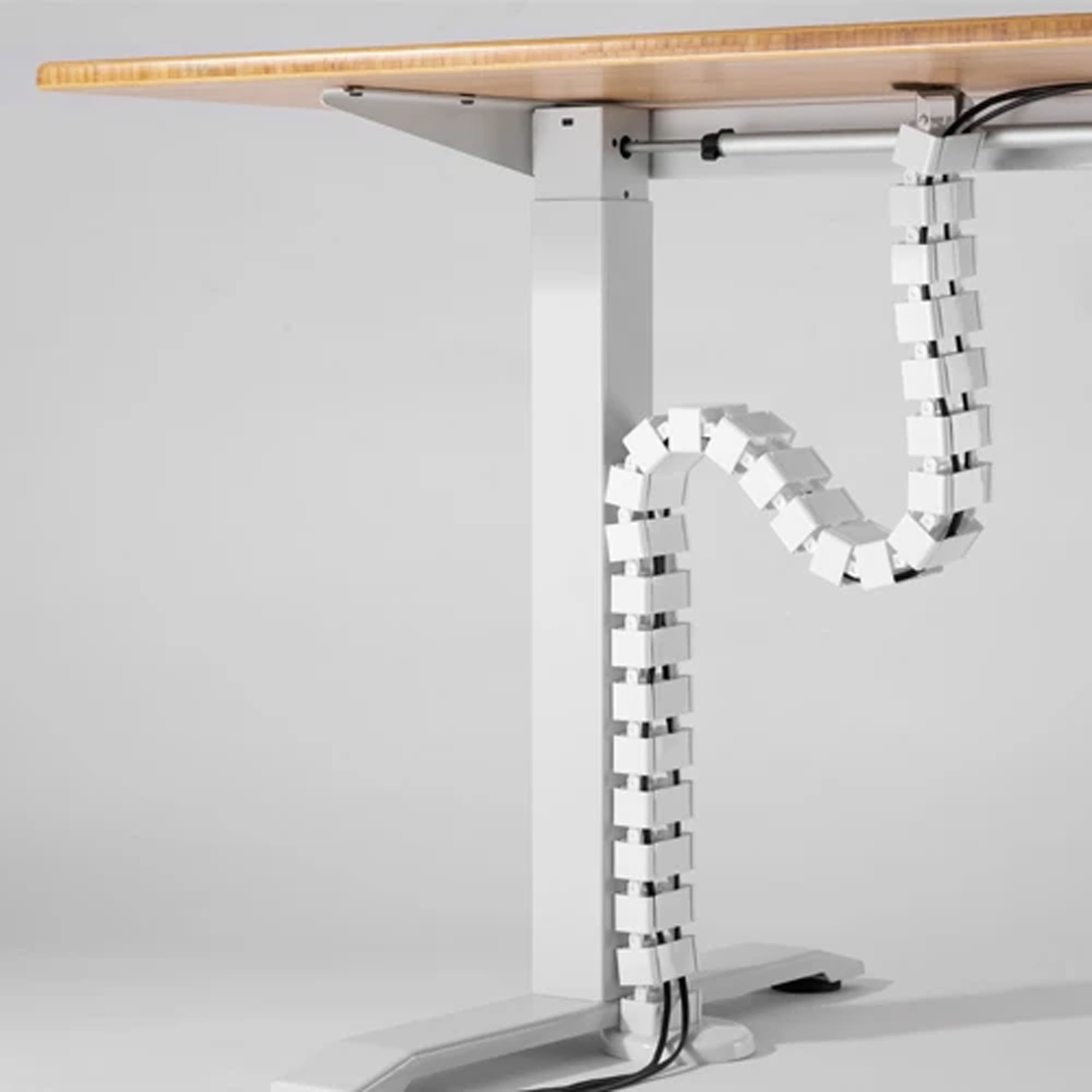 Spacetronik Kabelschlange 82 cm, eckig - Kabelmanagement für Büro, Schreibtisch - Weiß