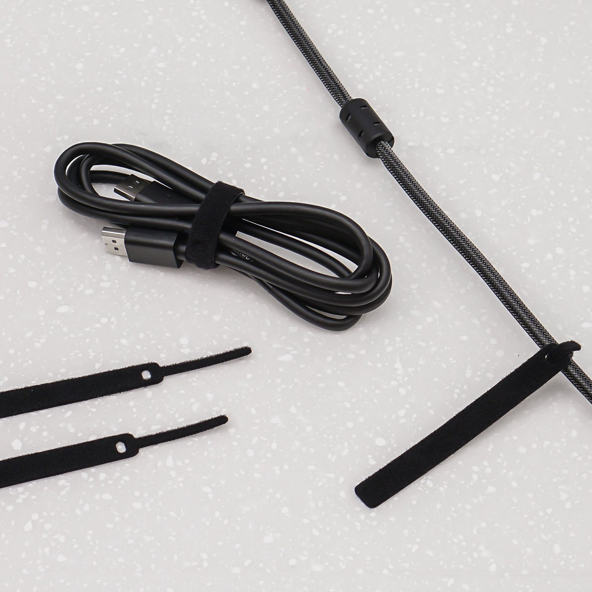 Hicab 10 x Klett-Kabelbinder mit Schlaufe, schwarz, 17 cm