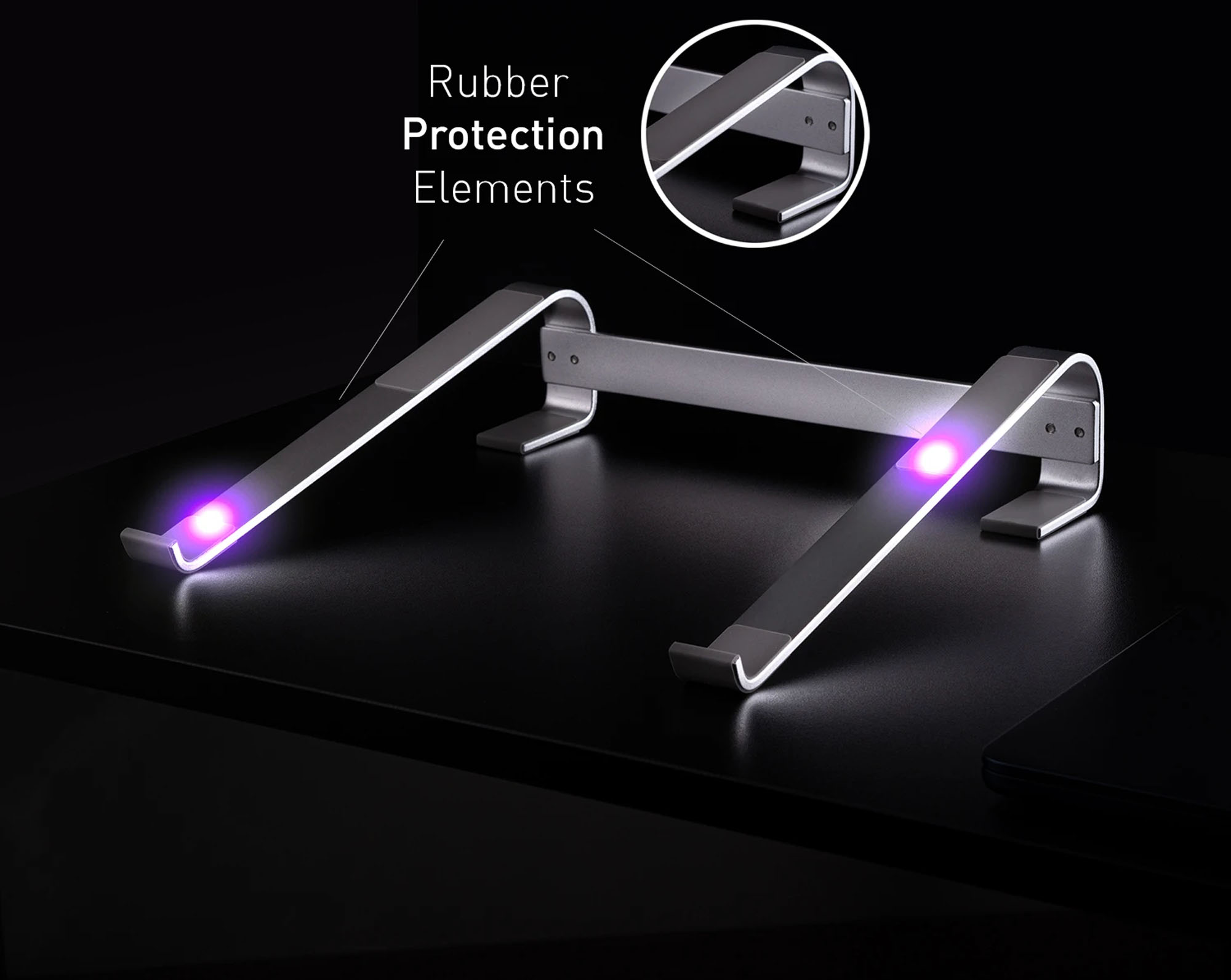 Spacetronik Laptoperhöhung niedrig Silber