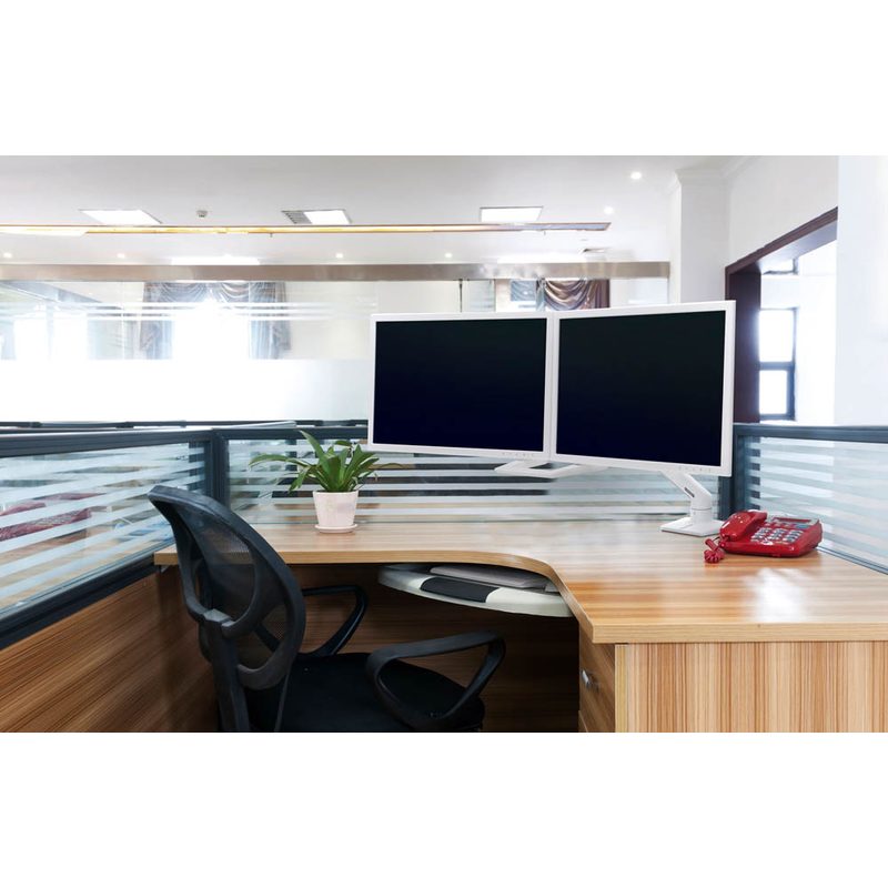 Ergotron HX Dual Monitor - Monitor Tischhalterung für 2 Monitore (bis 8 kg pro Monitor) weiß
