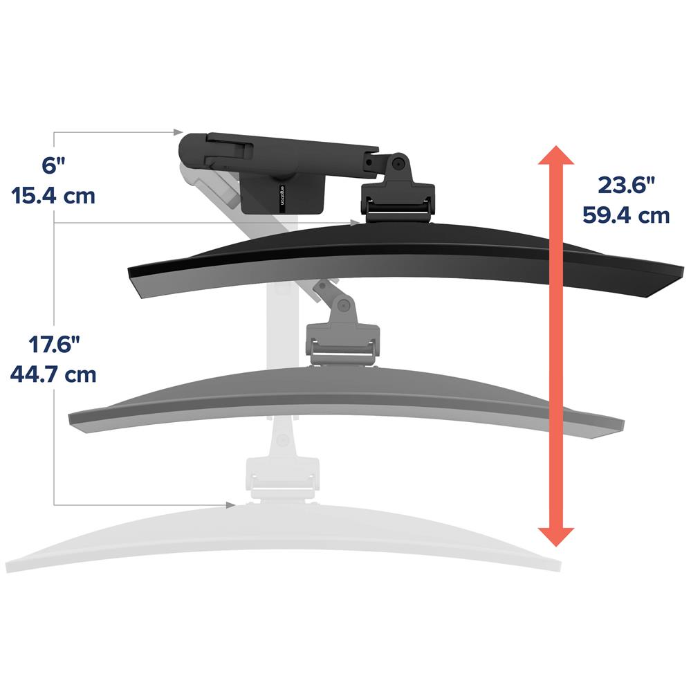Ergotron HX Monitor Arm mit HeavyDuty-Gelenk für Curved Monitore bis 49 Zoll
