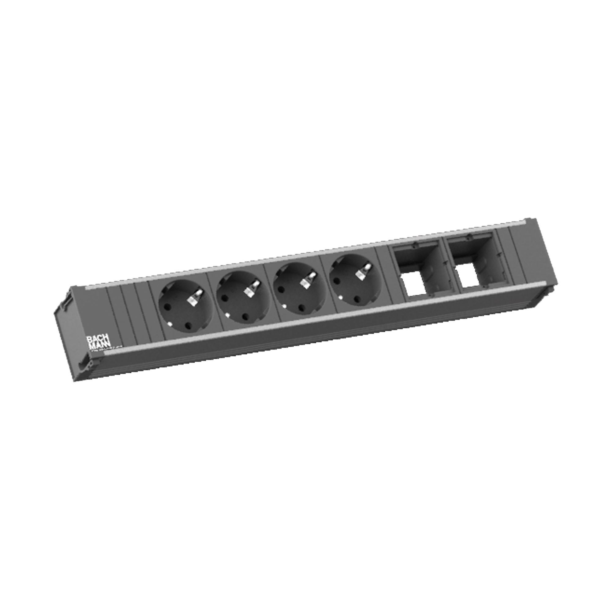 BACHMANN Steckdoseneinheit Large für CONI / CONI DUO 4-fach Steckdose mit 2x Custom-Modul-Platz