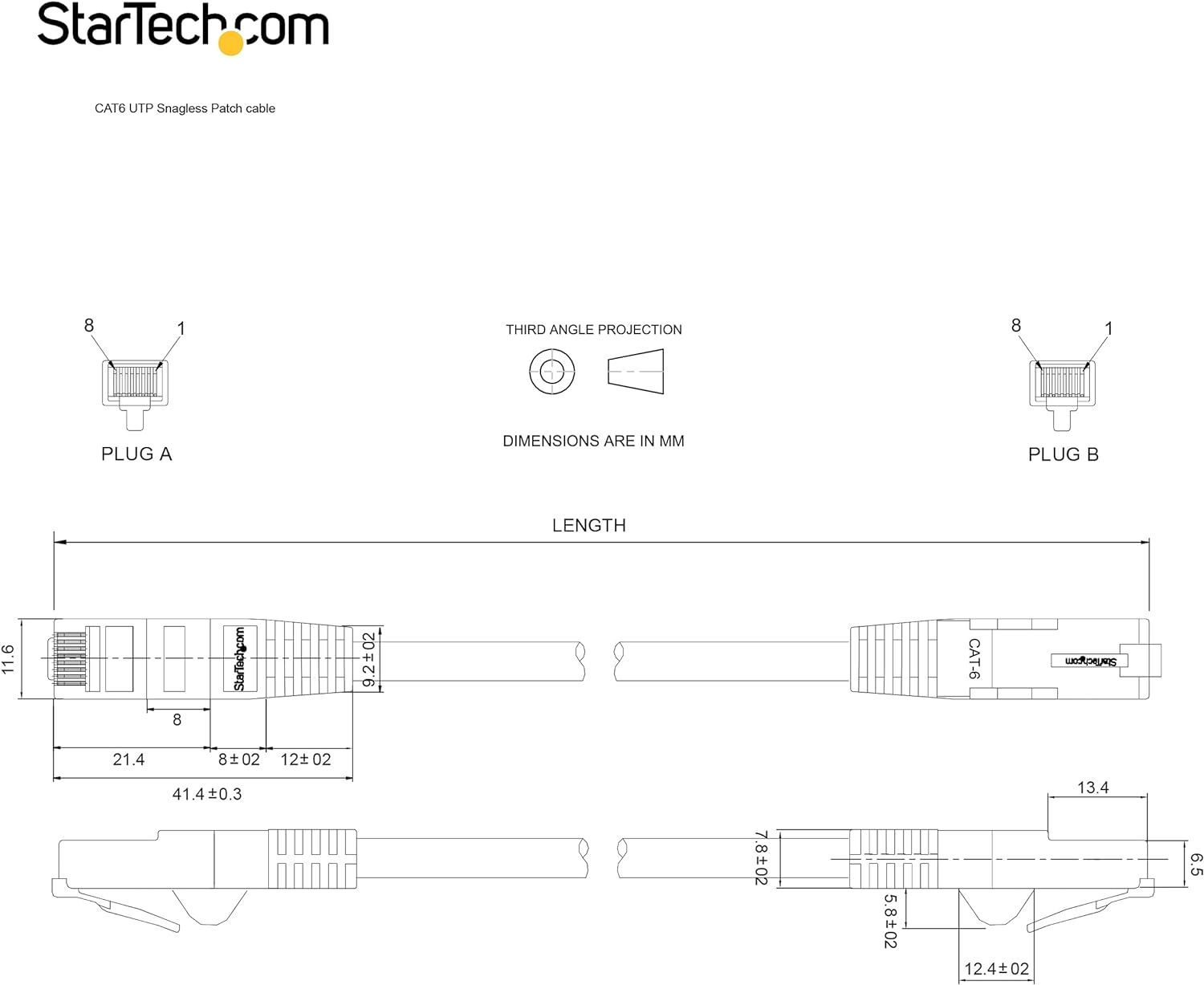 Netzwerkkabel 1,5m CAT6-Kabel - schwarzes CAT6-Patchkabel - RJ45 LAN Kabel