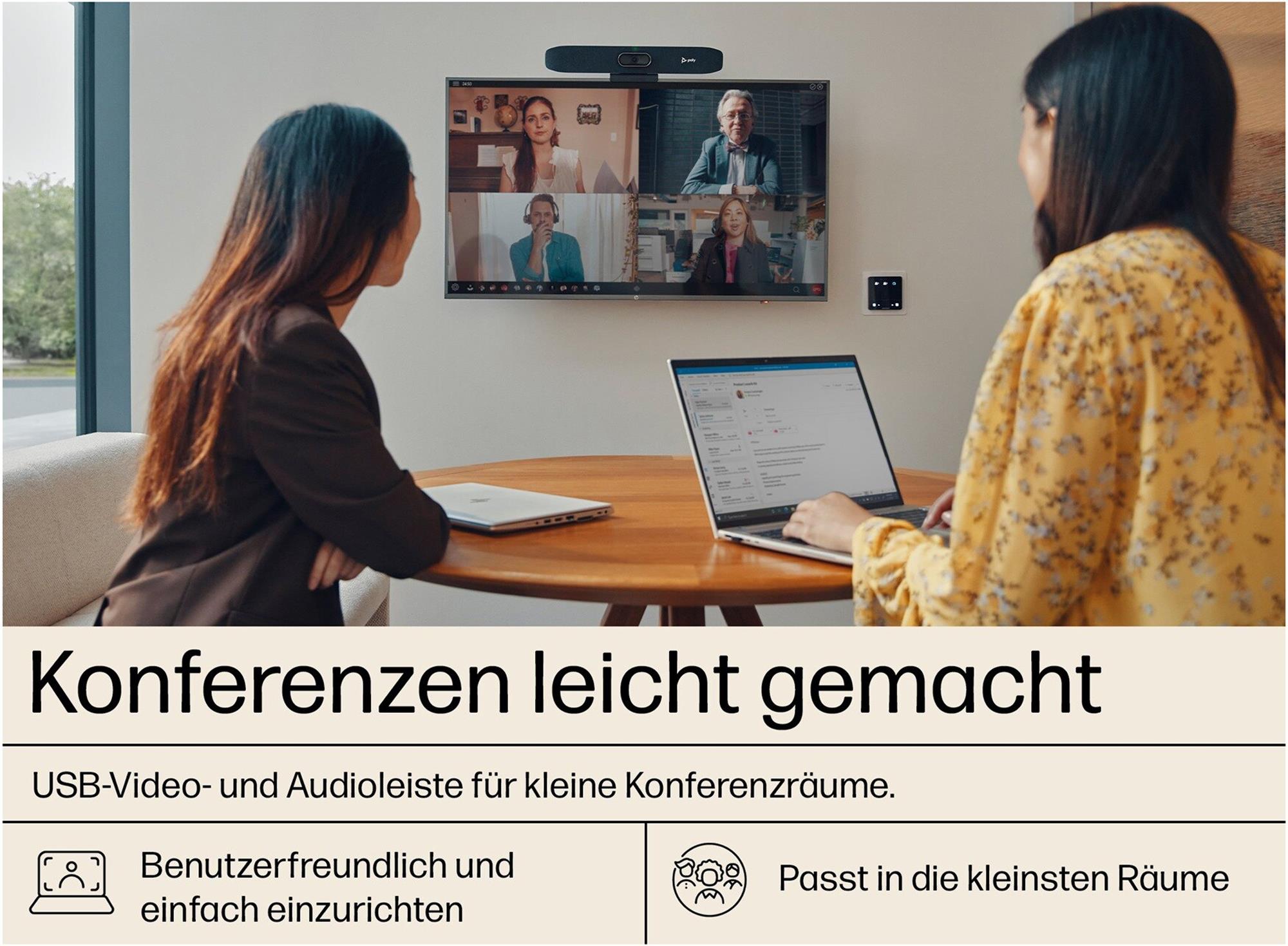 Poly Studio R30 All-in-One Plug-&-Play Videokonferenzsystem für kleine Teams