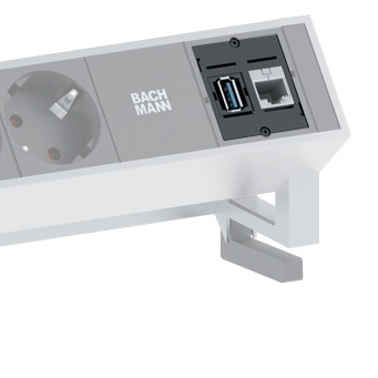 BACHMANN Costum Modul Bundle mit CAT-6 und USB-A Keystone und Keystone Rahmen