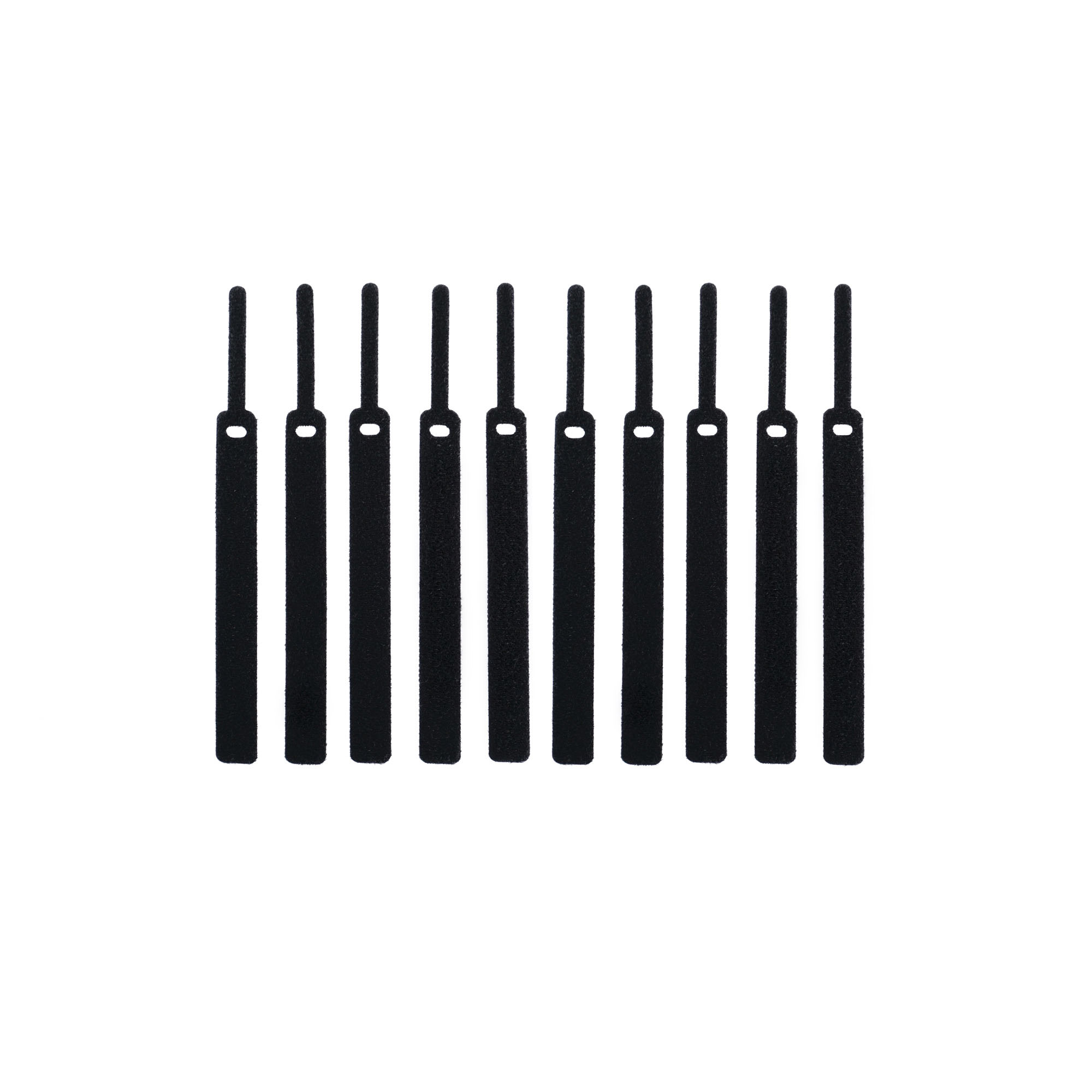 Hicab 10 x Klett-Kabelbinder mit Schlaufe, schwarz, 17 cm
