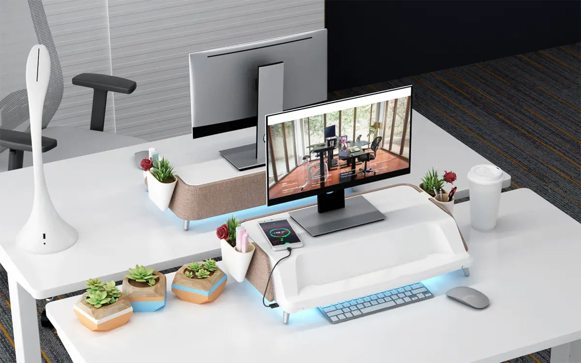 Spacetronik Monitorständer mit Schublade