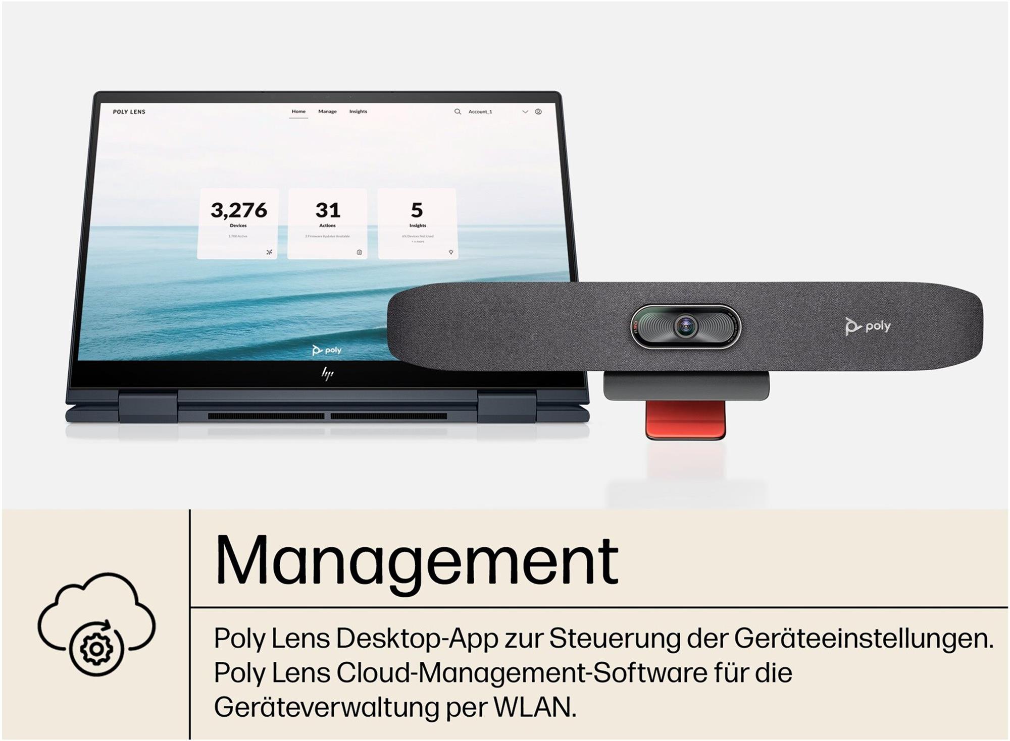 Poly Studio R30 All-in-One Plug-&-Play Videokonferenzsystem für kleine Teams