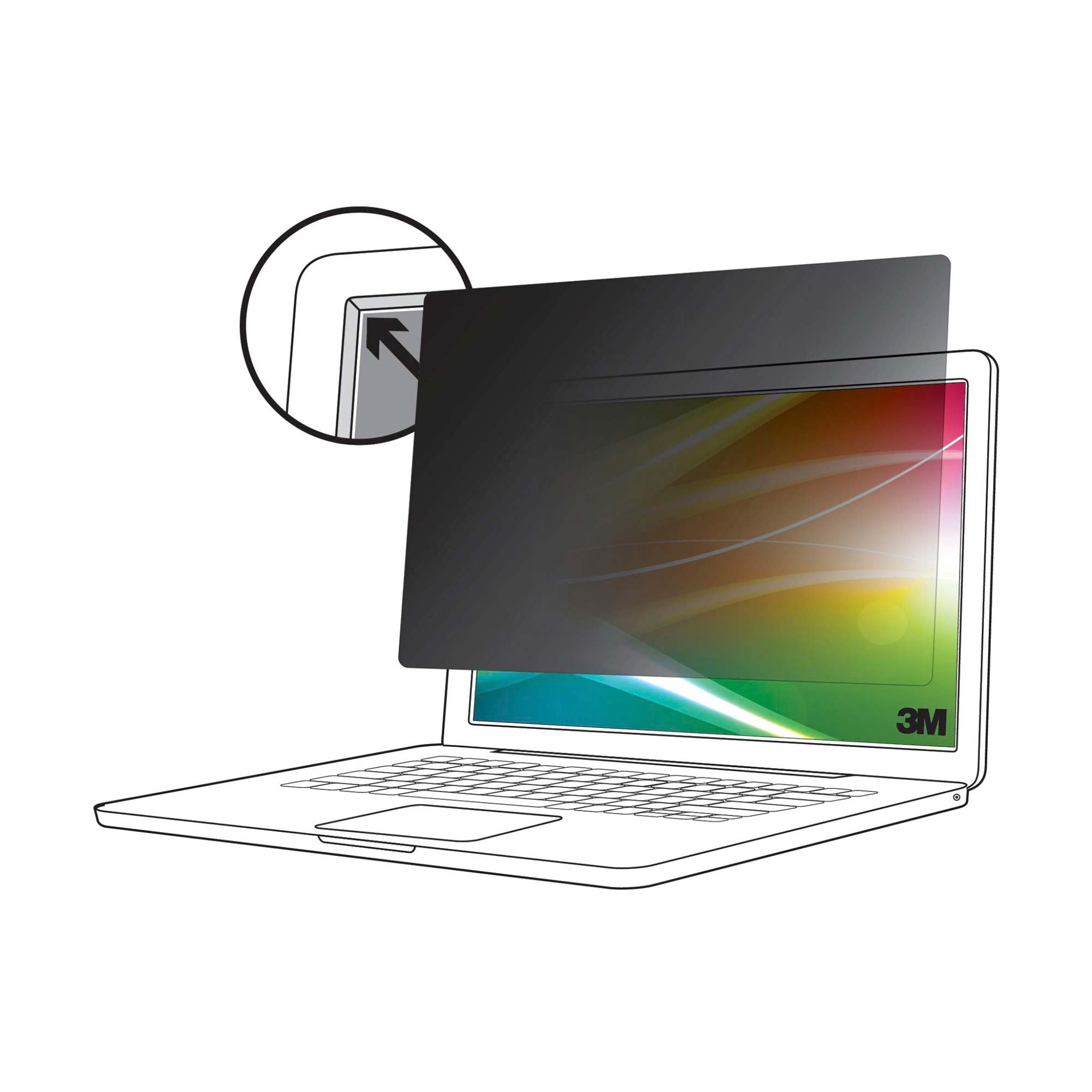 3M Blickschutzfilter für Laptops mit erhöhtem Rahmen