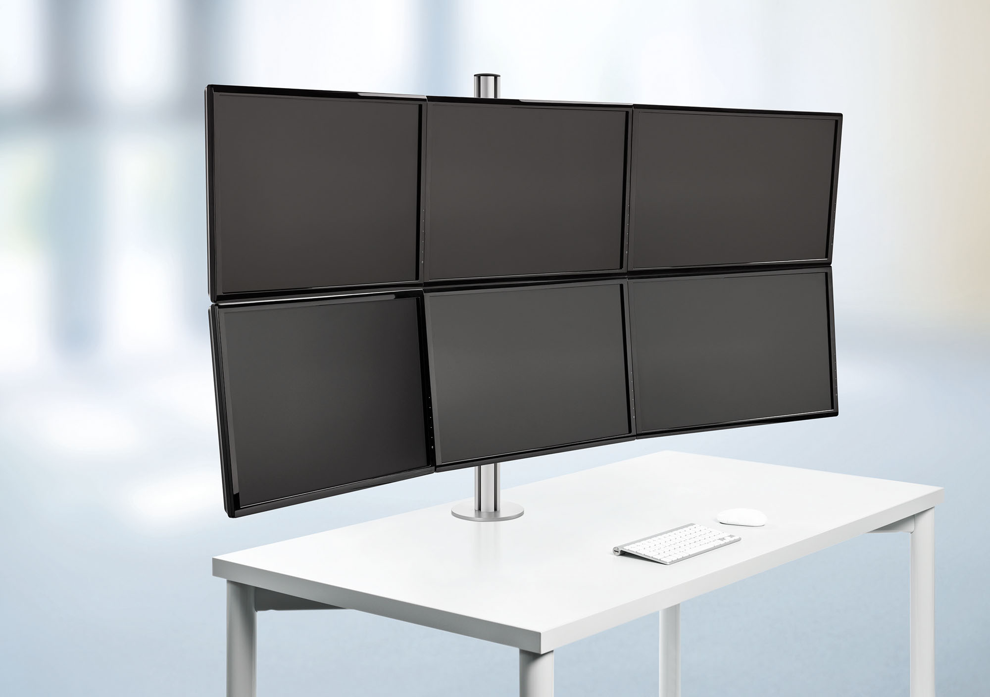 NOVUS Monitorhalterung 6 Monitore TSS Sextett Teleskop, Silber