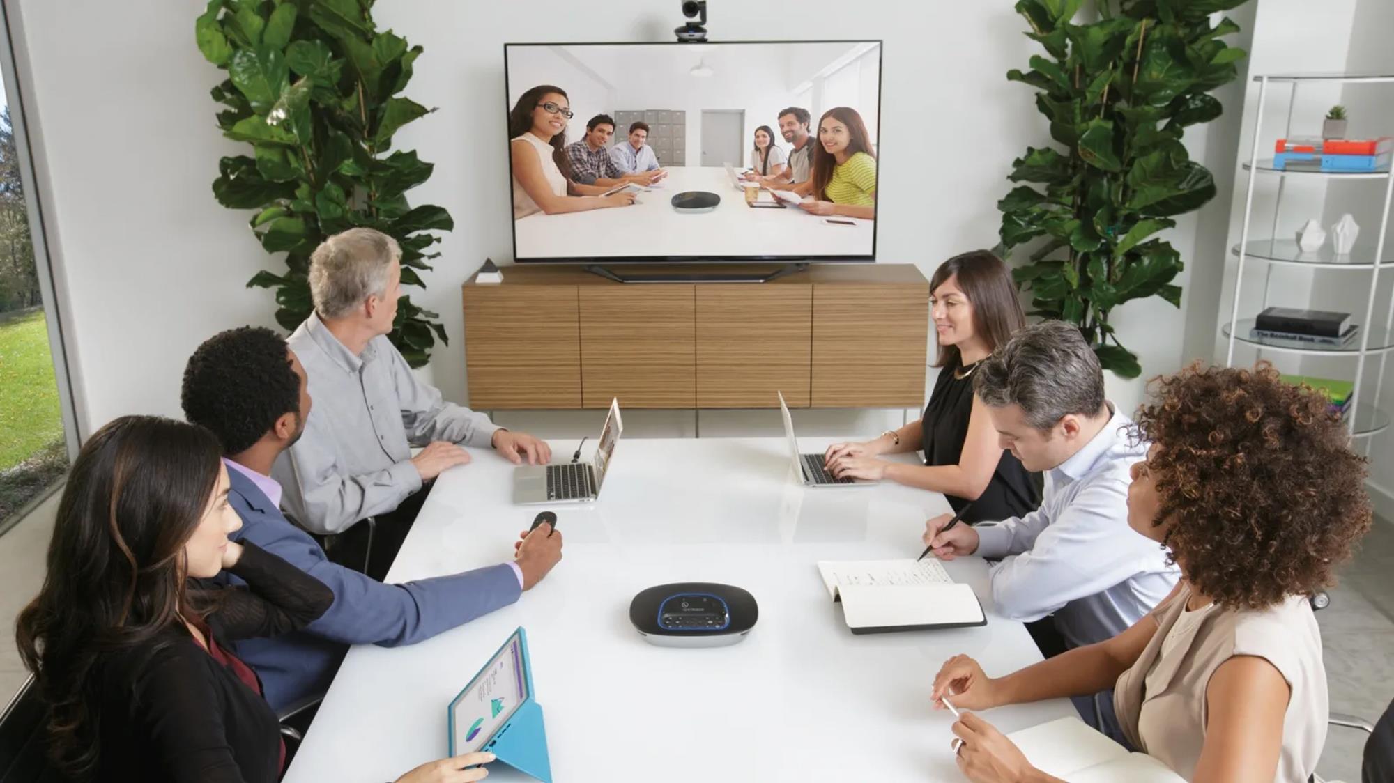 LOGITECH GROUP Videokonferenzsystem für 14 Sitzplätze (bis 20 Sitzplätze mit Zusatzmikrofon)