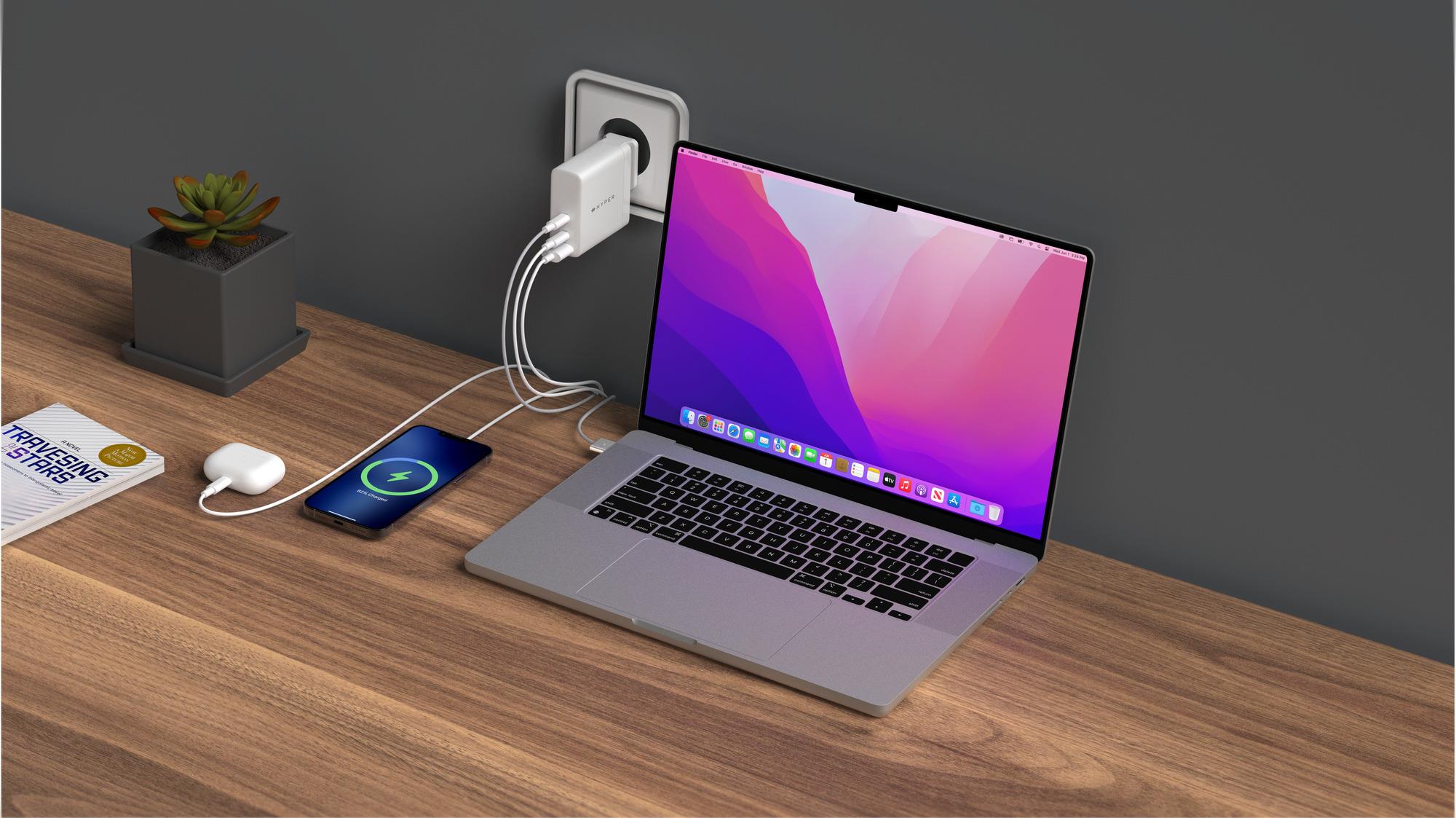 HYPER HyperJuice GaN 140W USB-C Ladegerät für MacBook, PCs, iPad, iPhone, Android