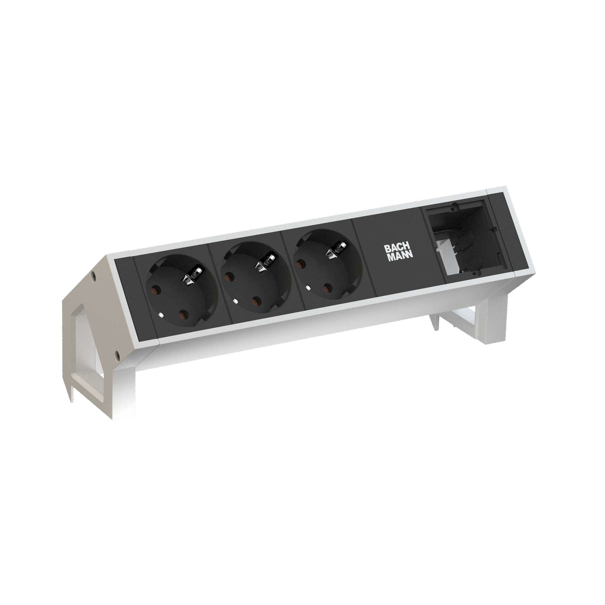 BACHMANN 3-fach Tischsteckdose DESK 2 mit Costum-Modul