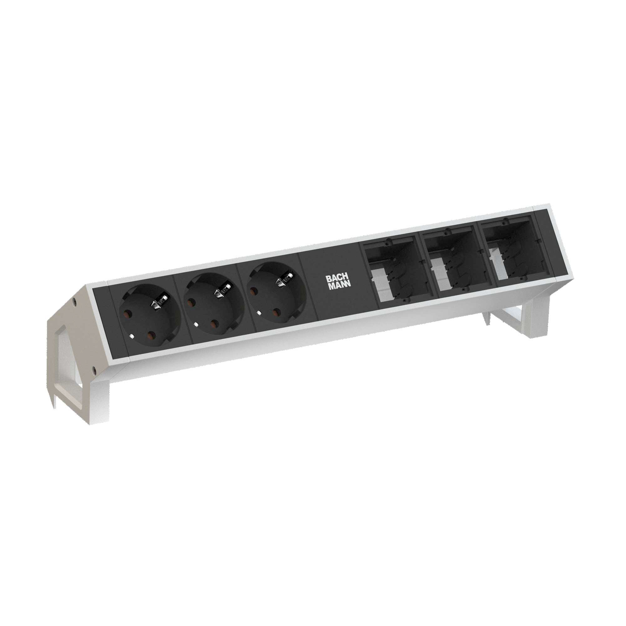 BACHMANN 3-fach Tischsteckdose DESK 2 mit 3 Costum-Modulen