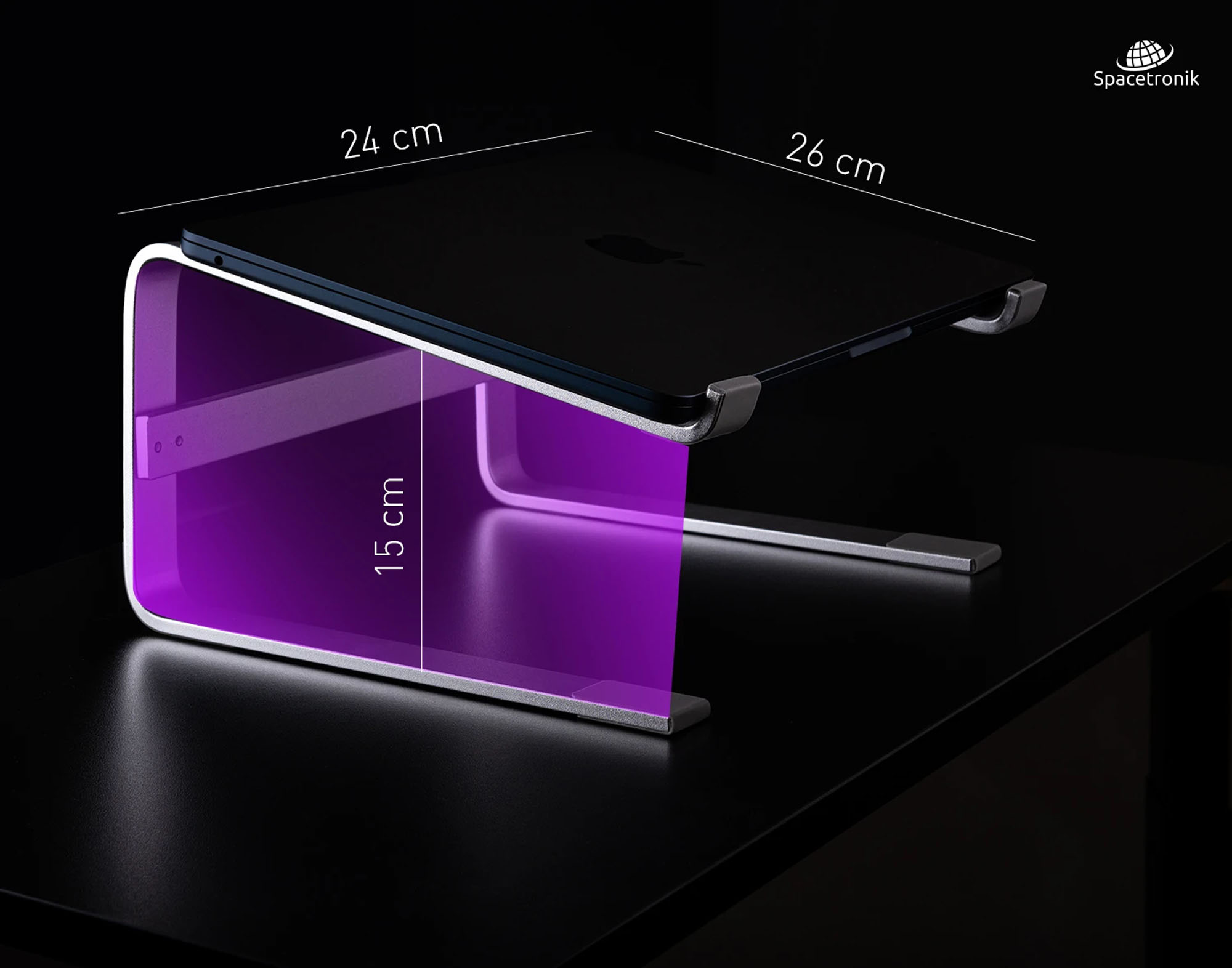 Spacetronik Laptoperhöhung Silber