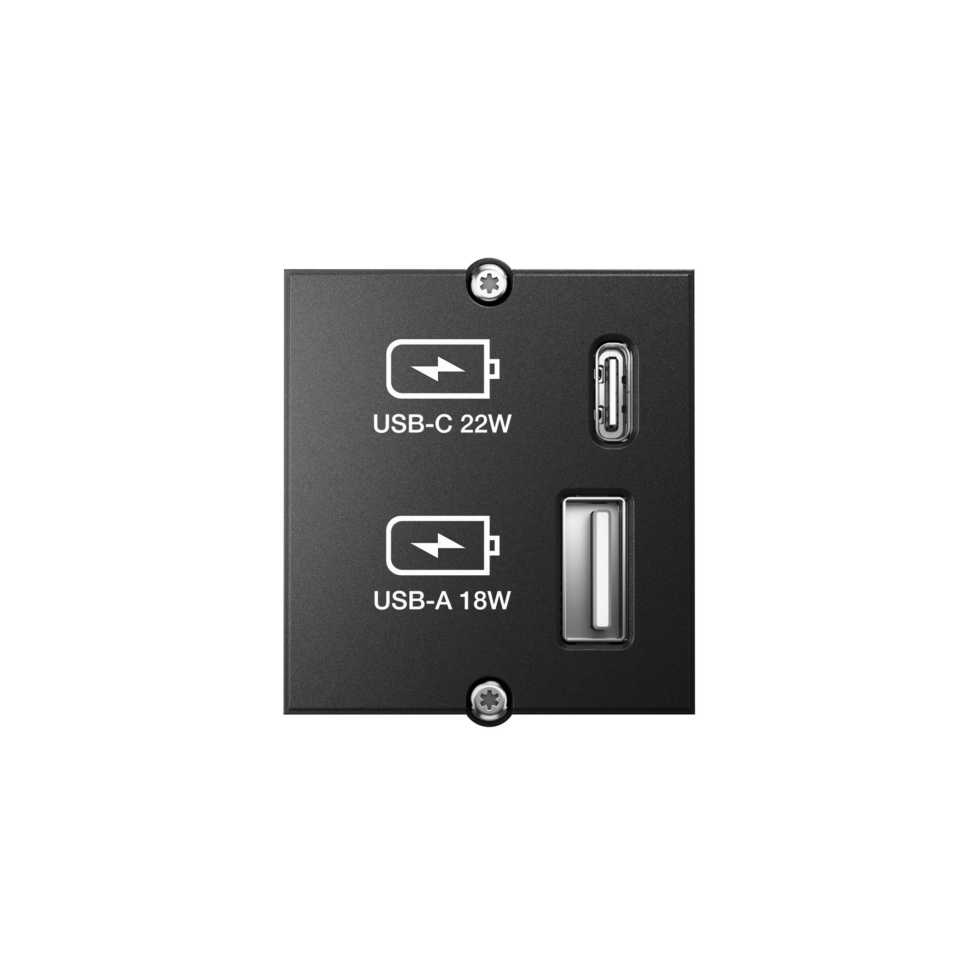 BACHMANN Custom Modul USB-A&C Charger - schwarz