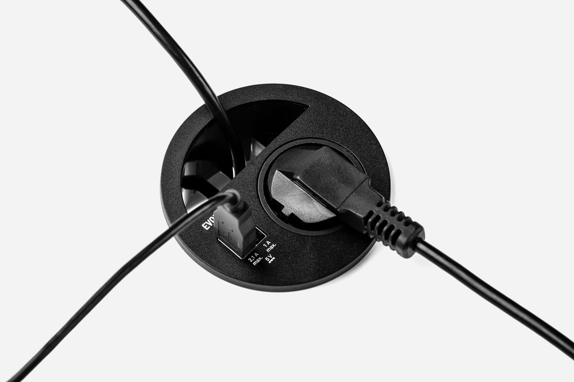 EVOline Circle 80 Steckdose mit Doppel USB Charger A+C (konfigurierbar)
