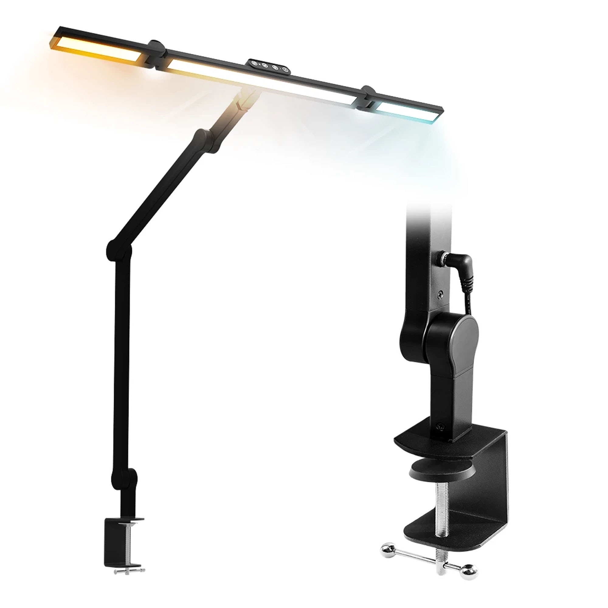 Schattenlose LED Schreibtischlampe mit Tischklemme für Büro & Home Office (717 mm)