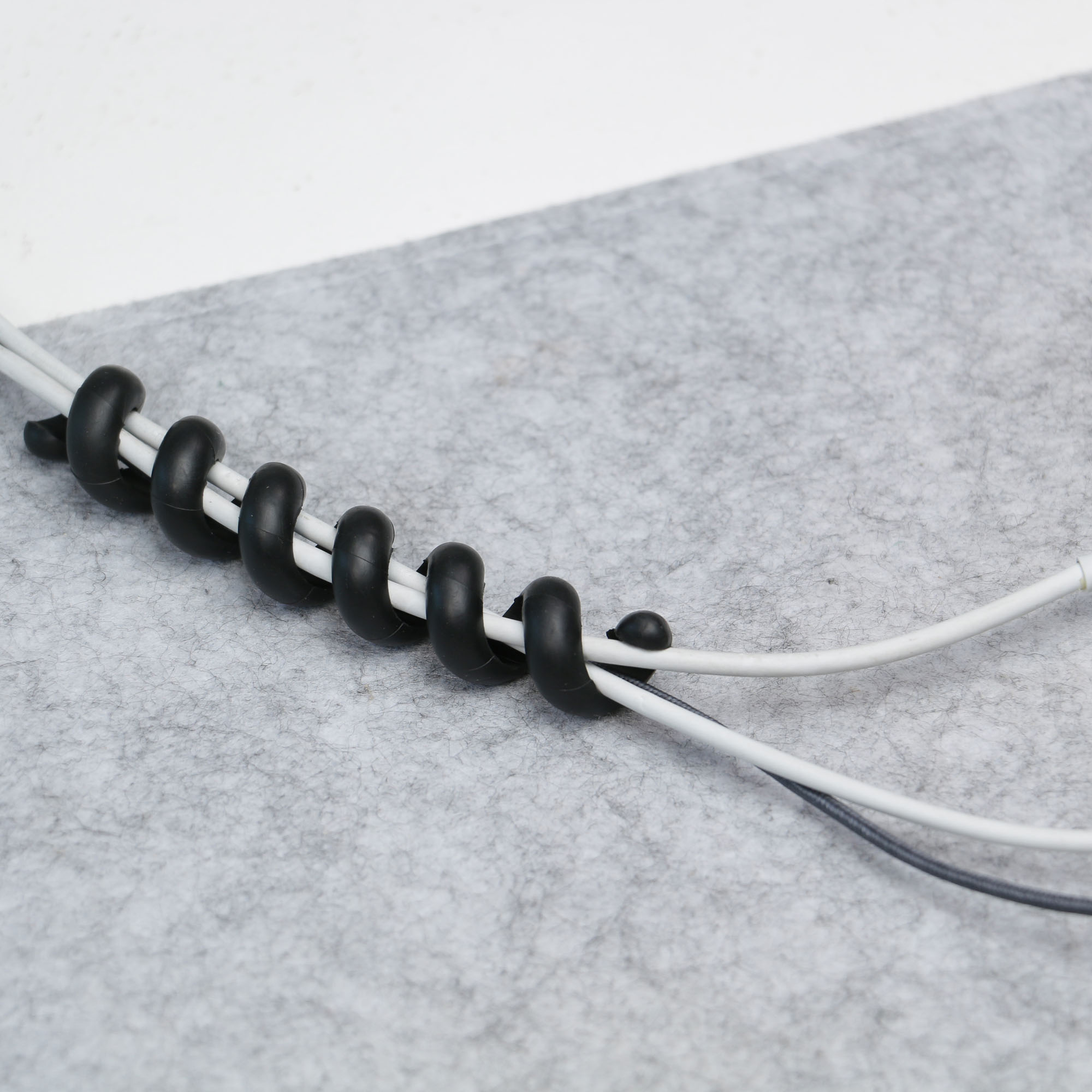 Hicab Kabelhalter Spirale, schwarz, 5er Paket