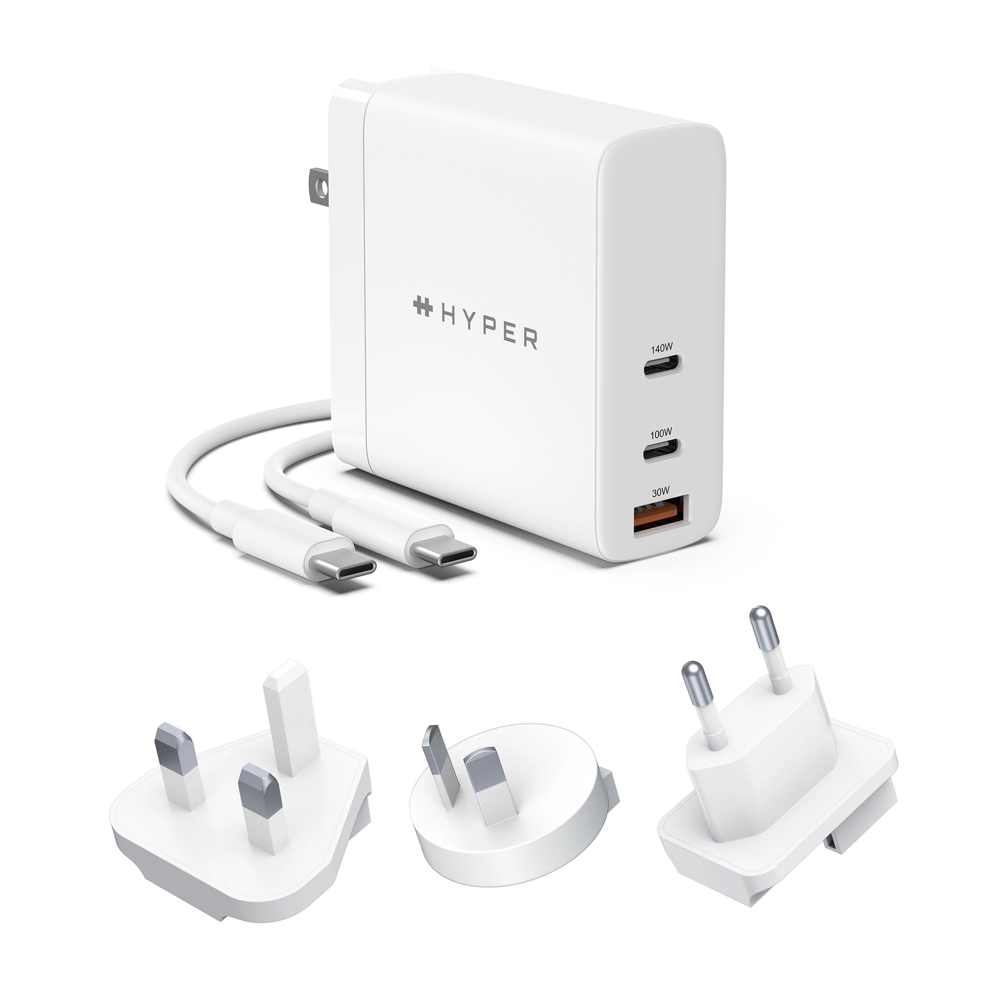 HYPER HyperJuice GaN 140W USB-C Ladegerät für MacBook, PCs, iPad, iPhone, Android