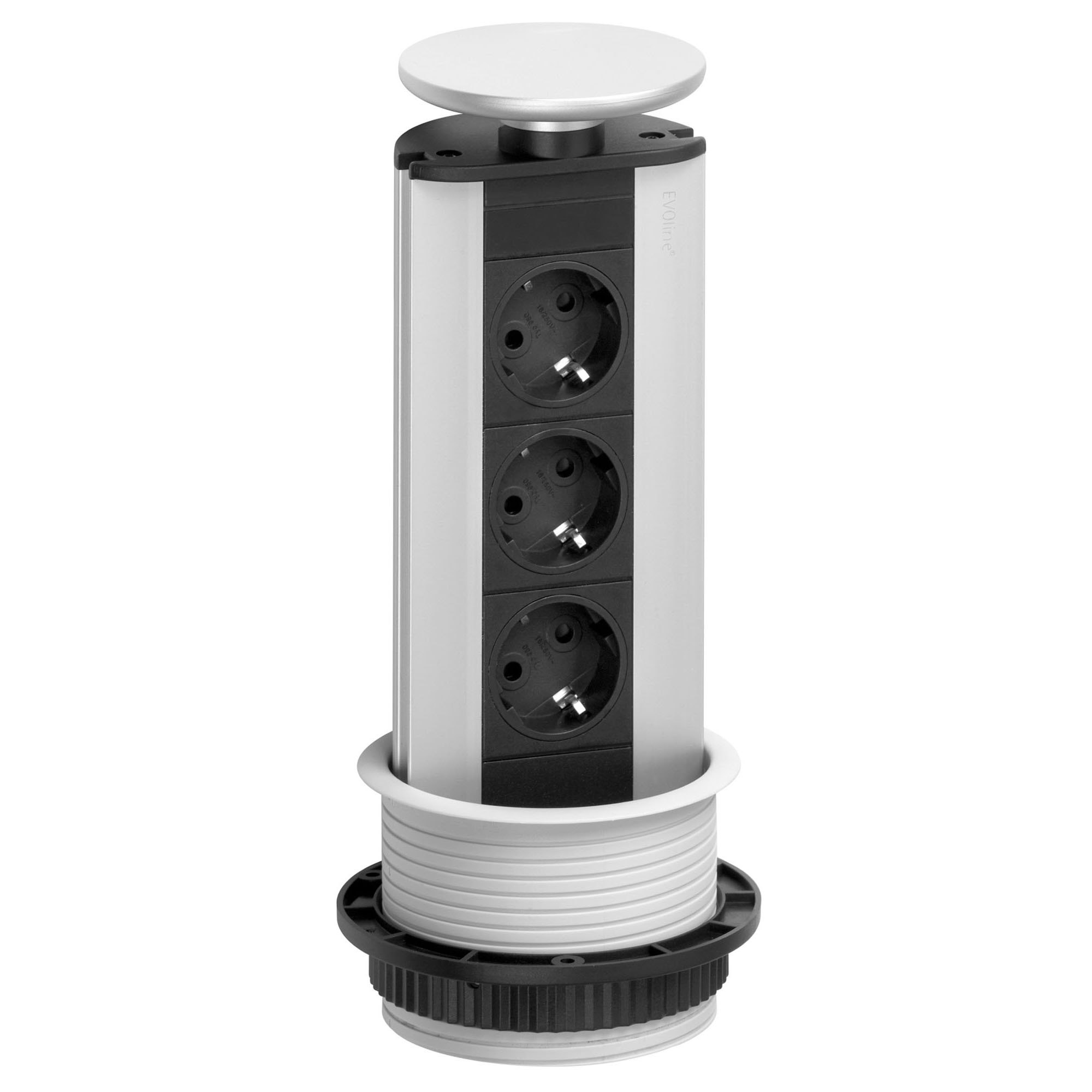 EVOline Port - versenkbarer 3-fach Einbausteckdose