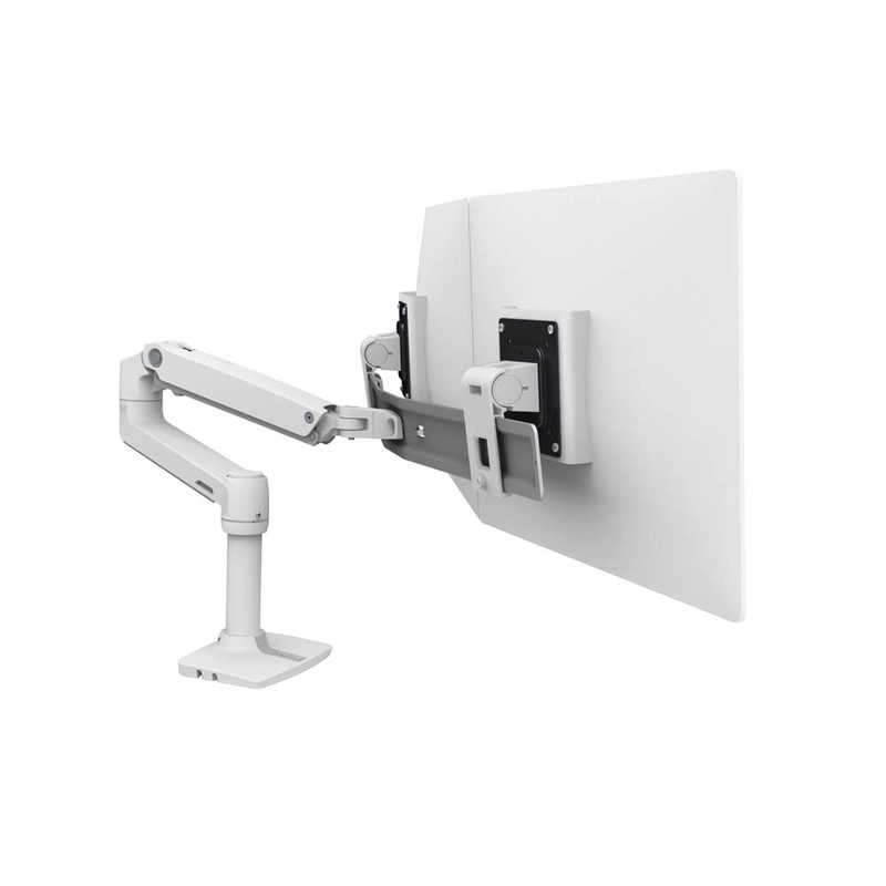 Ergotron LX Dual Direct Monitor Arm, Tischhalterung für 2 Monitore (bis 5 kg pro Monitor) - weiß