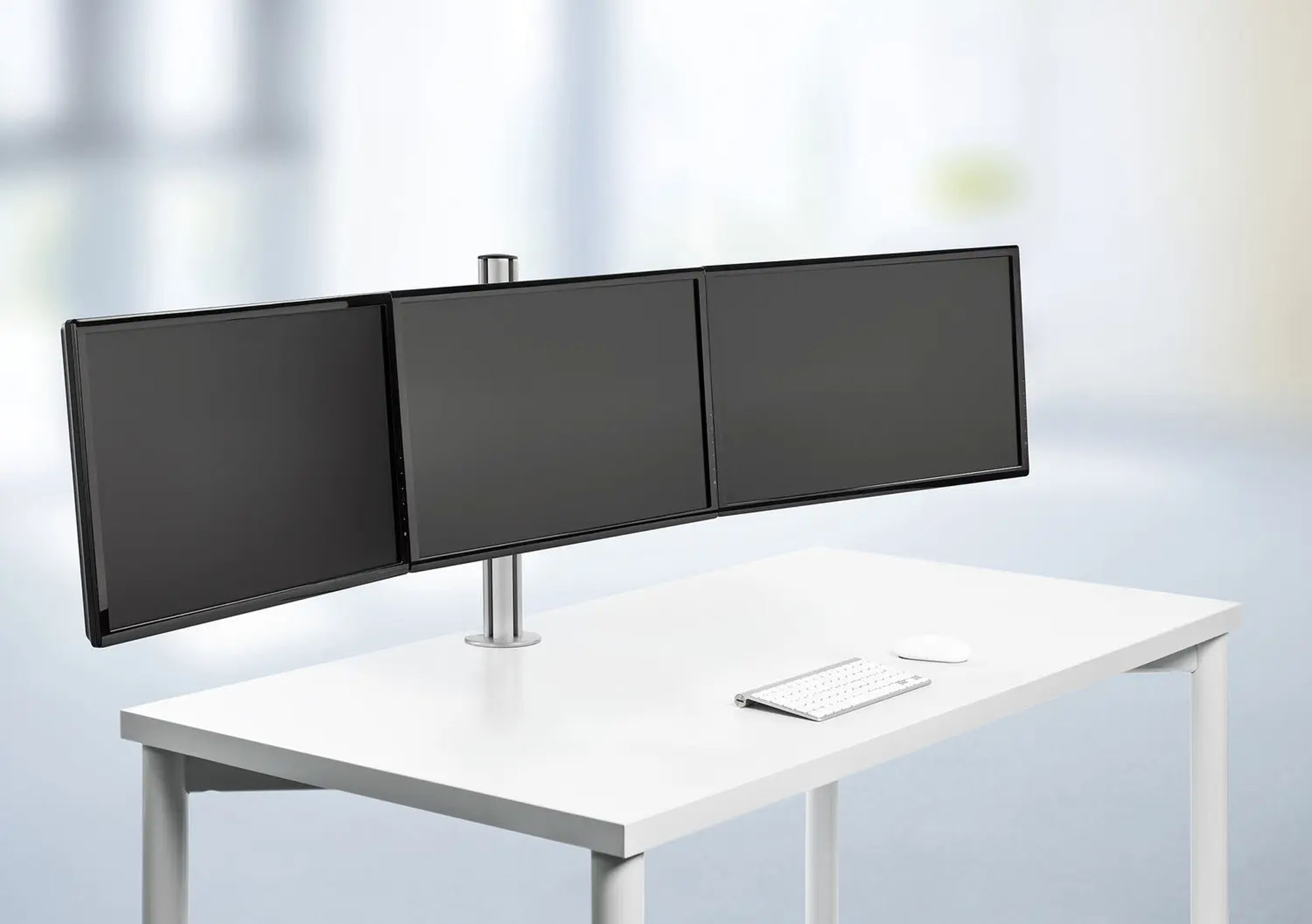 NOVUS Monitorhalterung 3 Monitore TSS Trio Teleskop, Silber