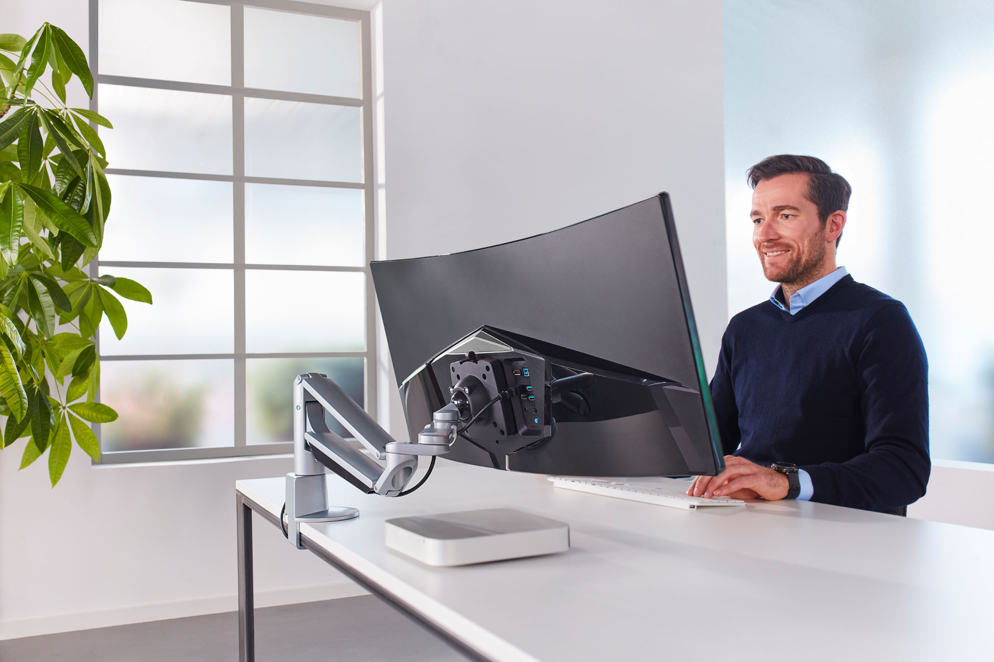 NOVUS Clu Plus C - Monitorhalterung für Curved-Monitore Schwarz