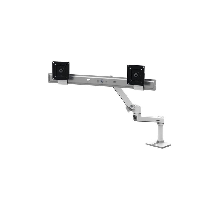 Ergotron LX Dual Direct Monitor Arm, Tischhalterung für 2 Monitore (bis 5 kg pro Monitor) - weiß
