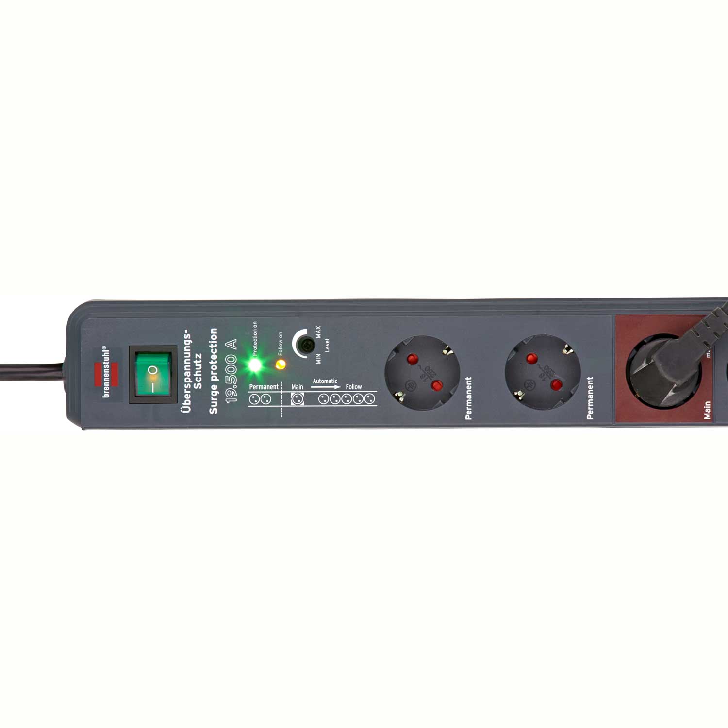 brennenstuhl Secure-Tec 8-fach Steckdosenleiste mit Master-/Slave Funktion