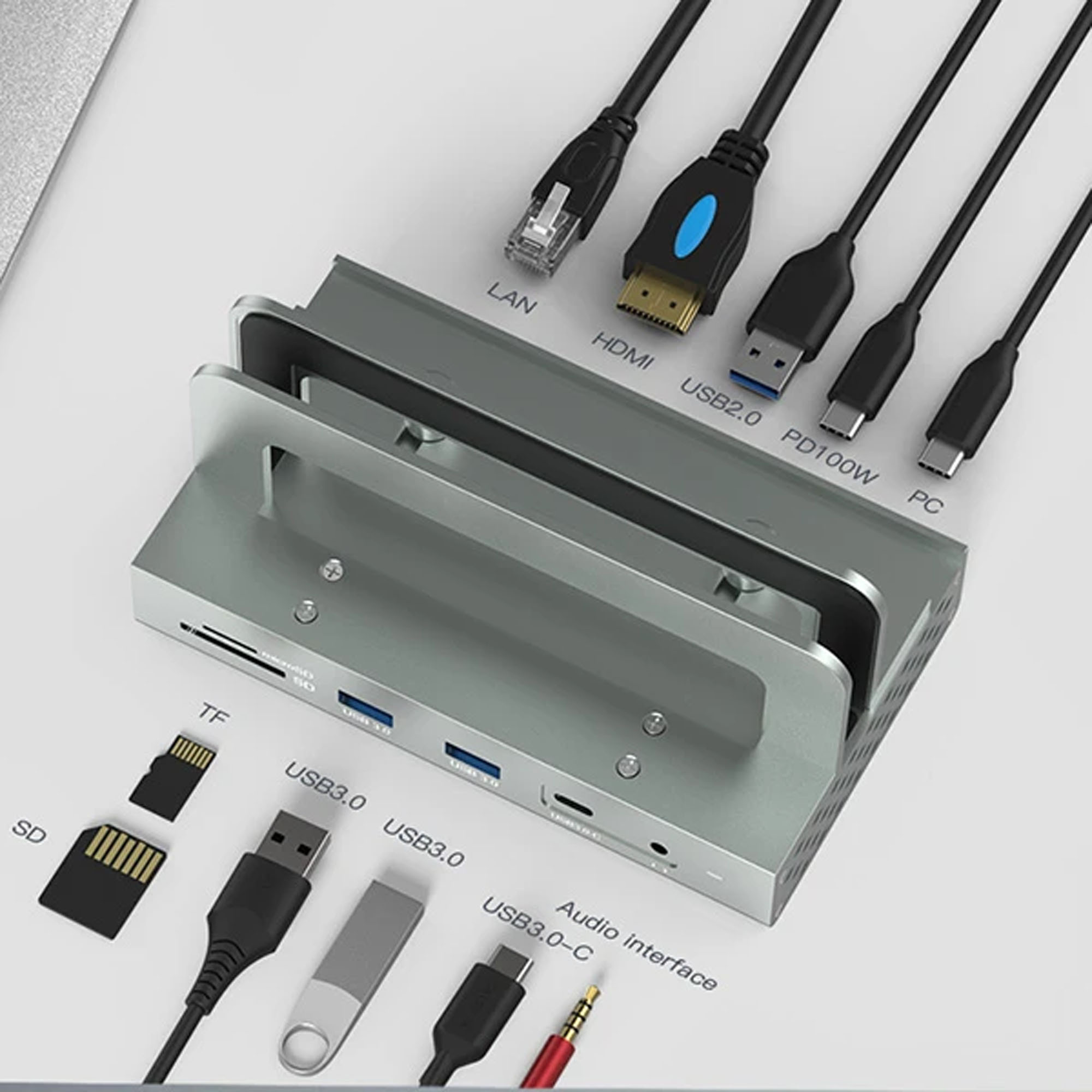 Spacetronik Laptop-Ständer mit Dockingstation
