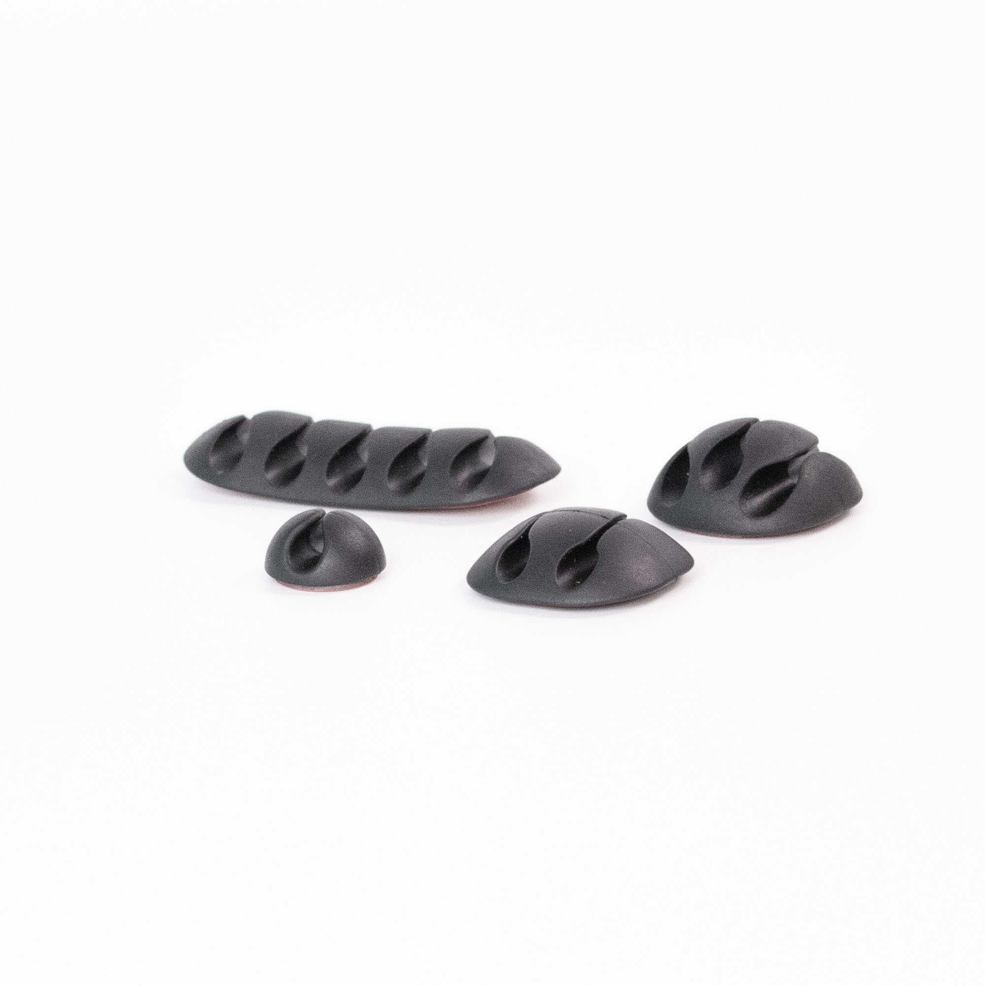 Hicab 20 x selbstklebende Kabelhalter für 1-5 Kabel, schwarz