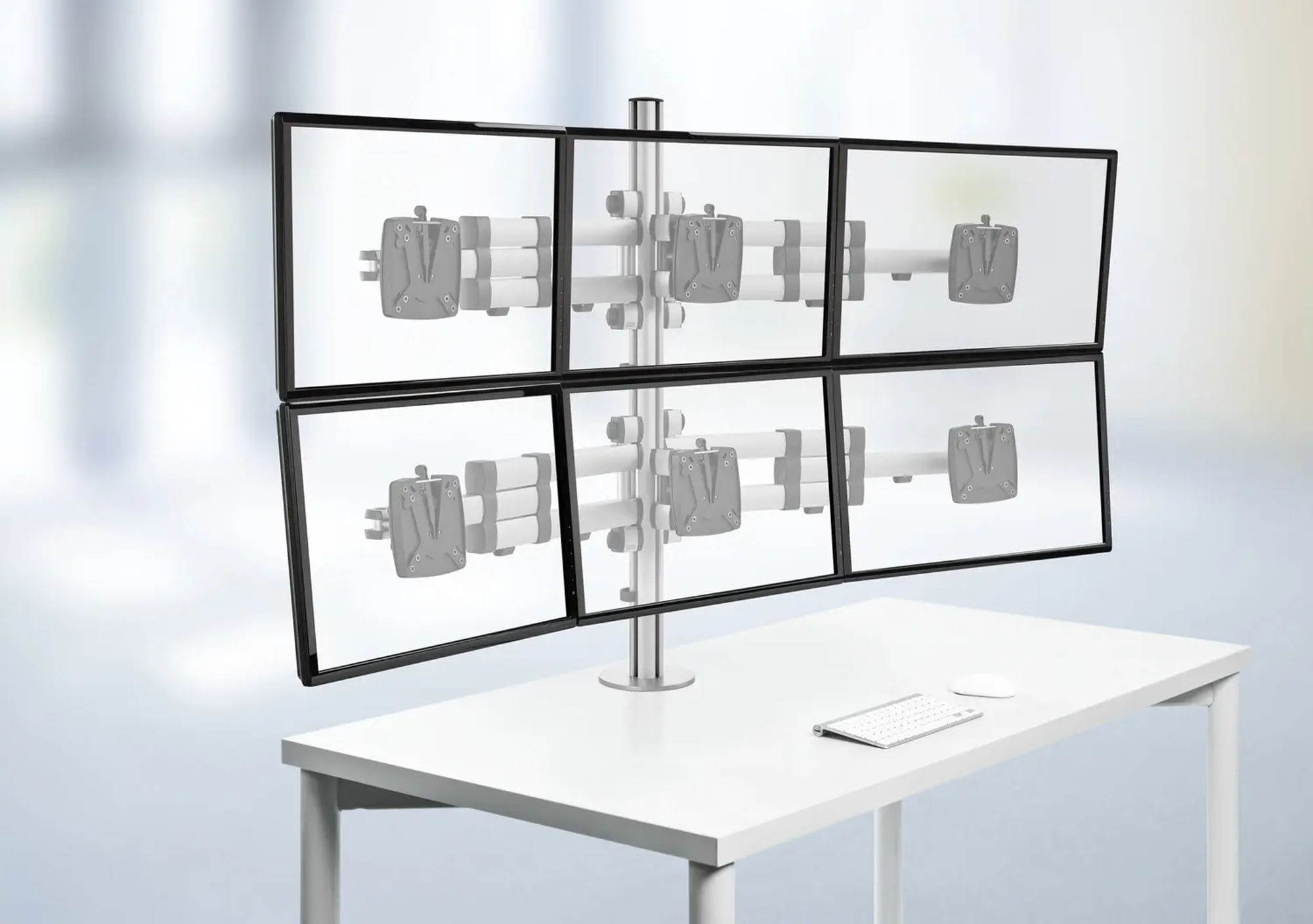 NOVUS Monitorhalterung 6 Monitore TSS Sextett Teleskop, Silber