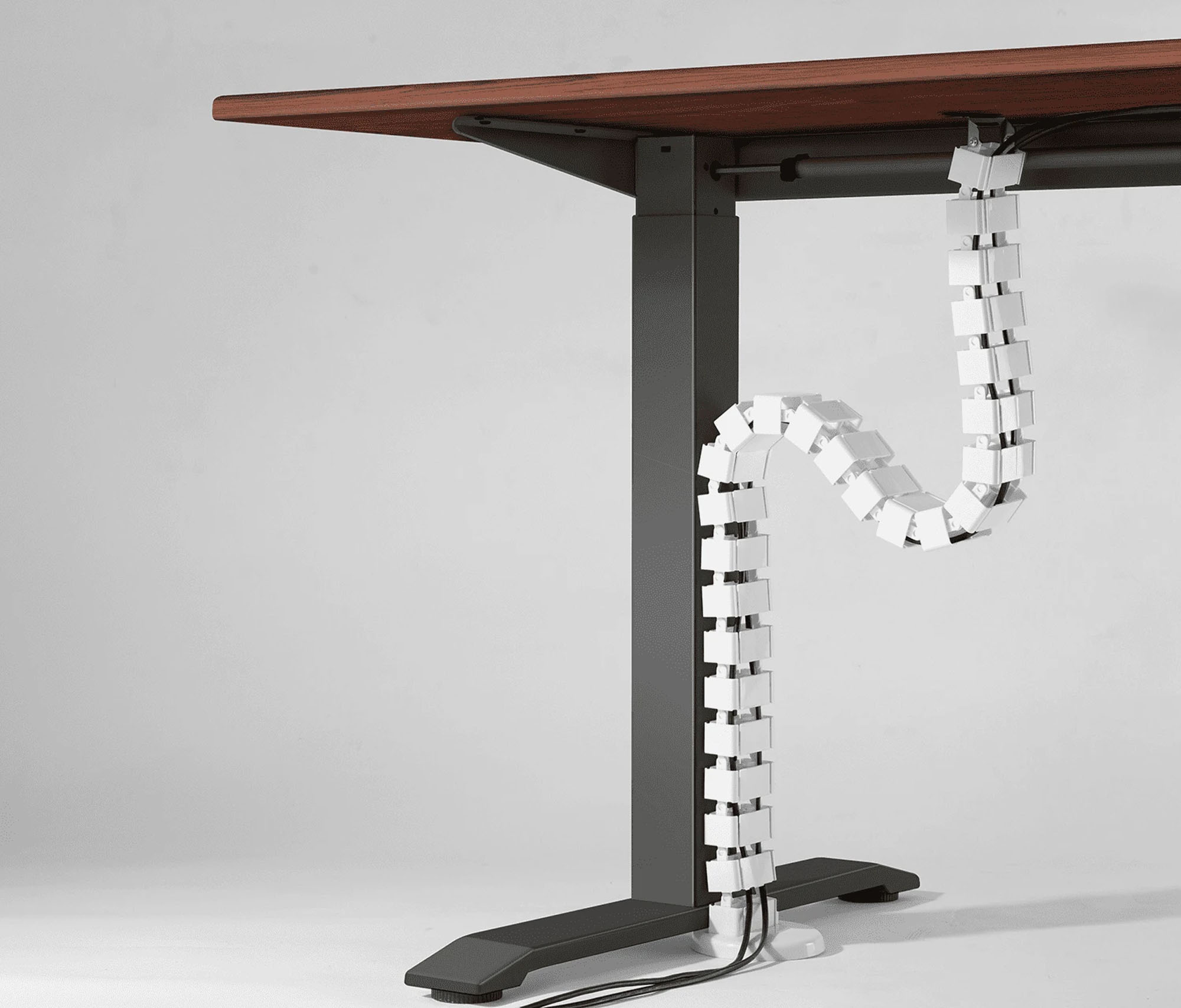 Spacetronik Kabelschlange 82 cm, eckig - Kabelmanagement für Büro, Schreibtisch - Weiß