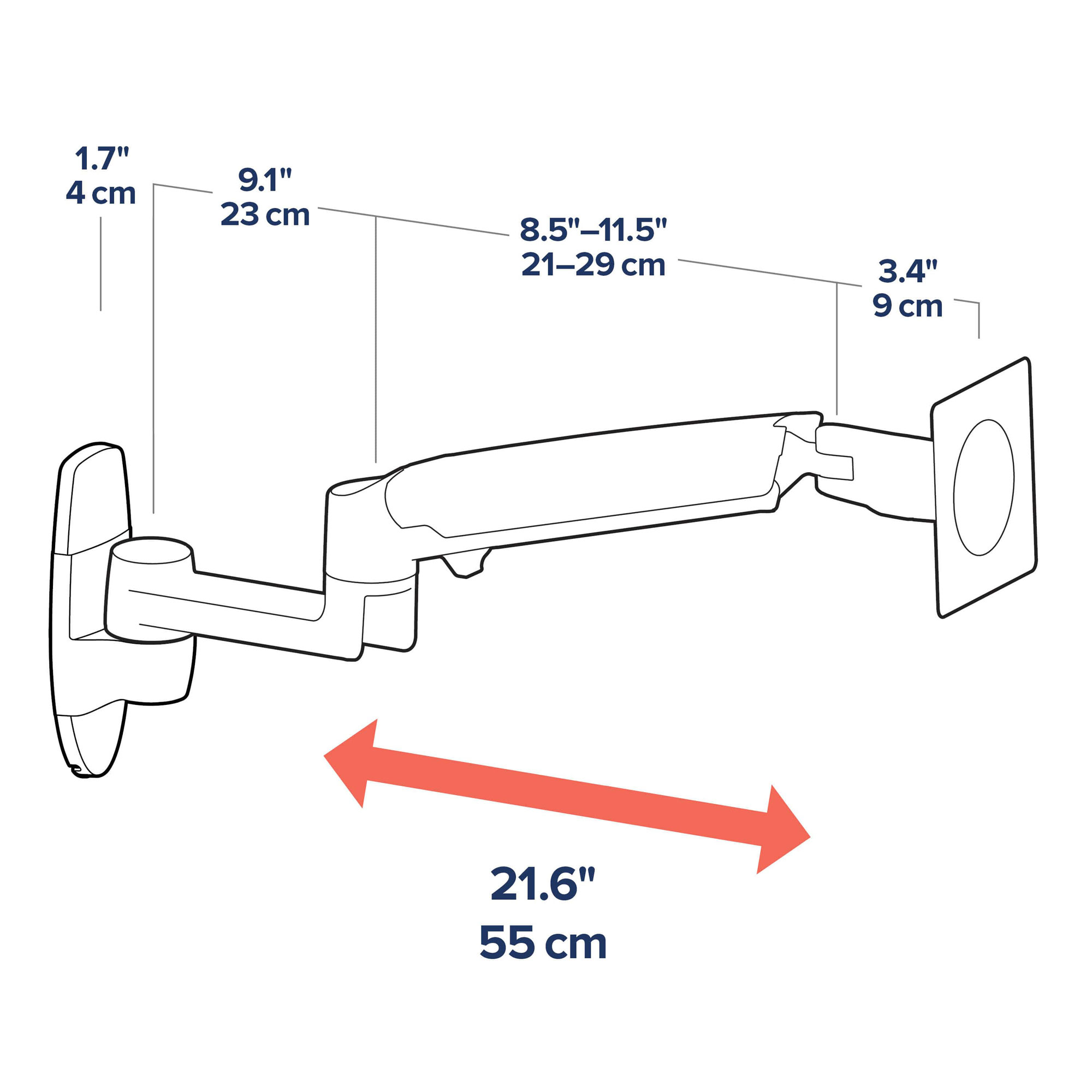 Ergotron LX Monitor Arm in Schwarz - Wandhalterung