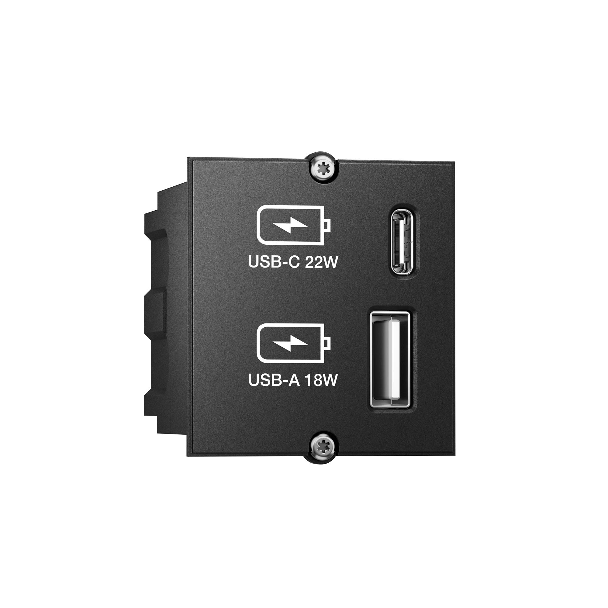 BACHMANN Custom Modul USB-A&C Charger - schwarz