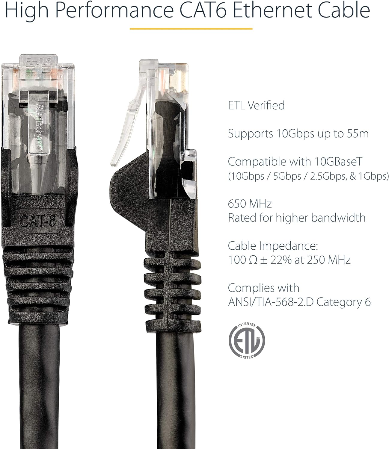 Netzwerkkabel 7,5m CAT6-Kabel - schwarzes CAT6-Patchkabel - RJ45 LAN Kabel
