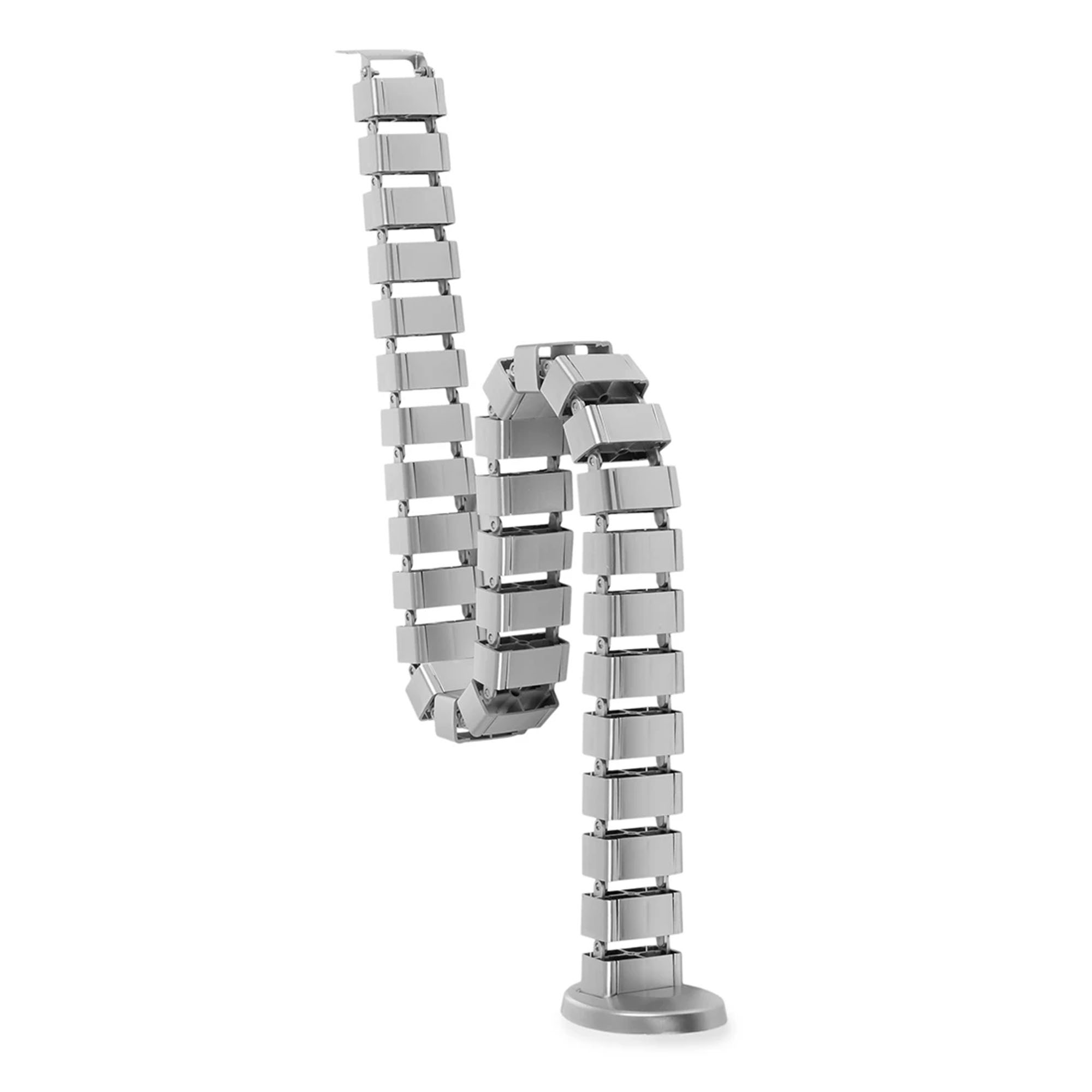 Spacetronik Kabelschlange 128 cm, eckig - Kabelmanagement für Büro, Schreibtisch - Grau