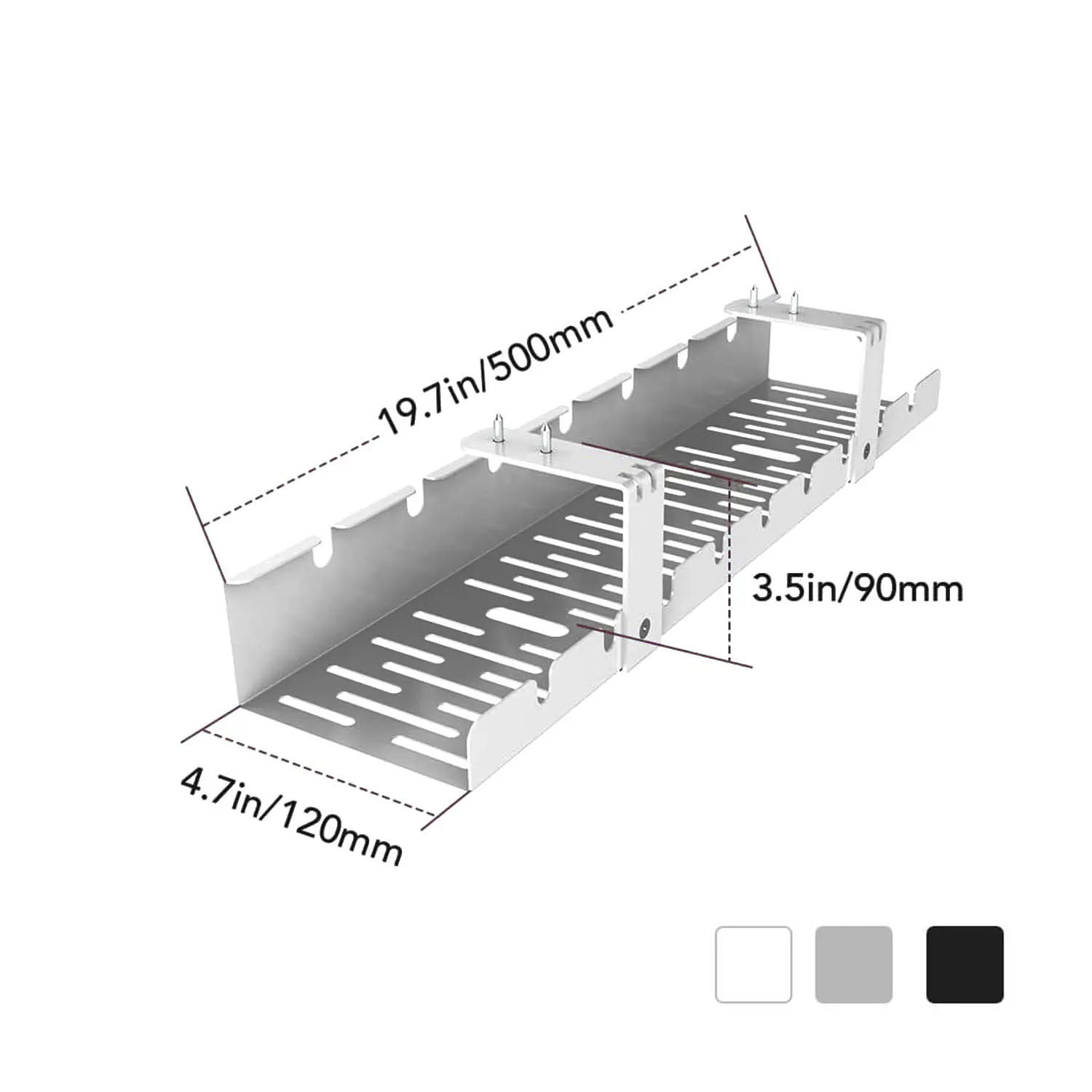 Spacetronik Kabelwanne Weiß