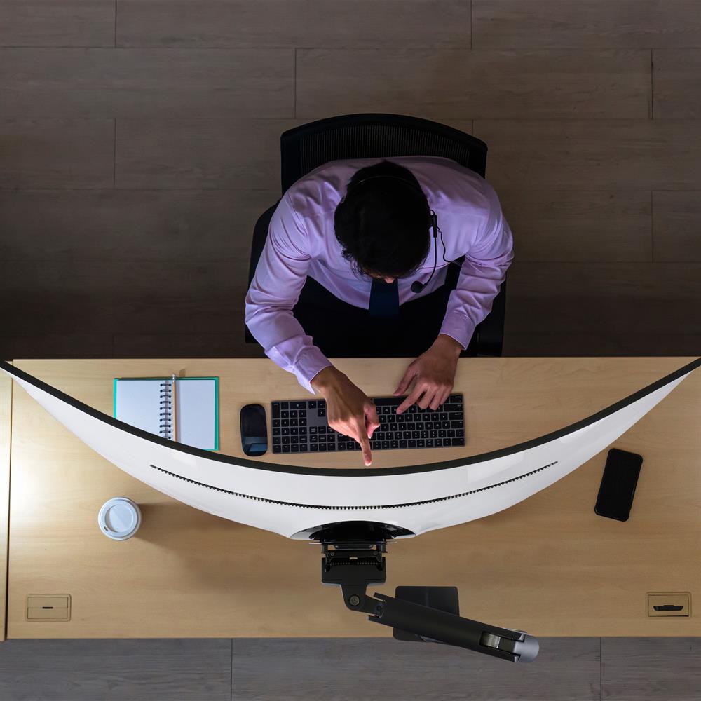 Ergotron HX Monitor Arm mit HeavyDuty-Gelenk für Curved Monitore bis 49 Zoll