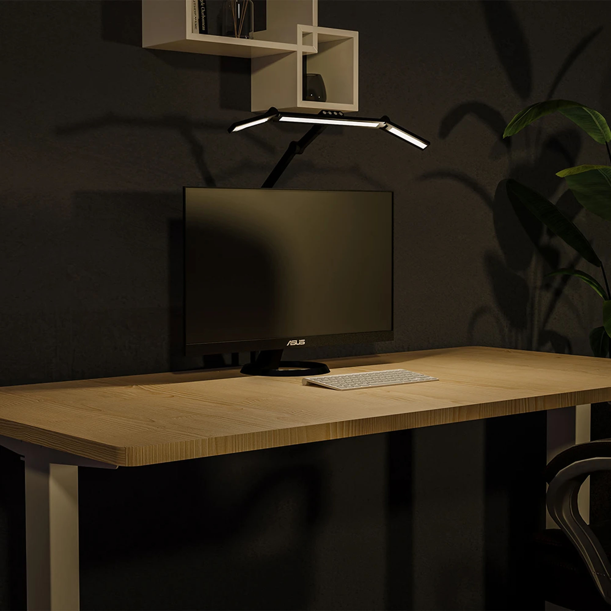 Schattenlose LED Schreibtischlampe mit Tischklemme für Büro & Home Office (717 mm)