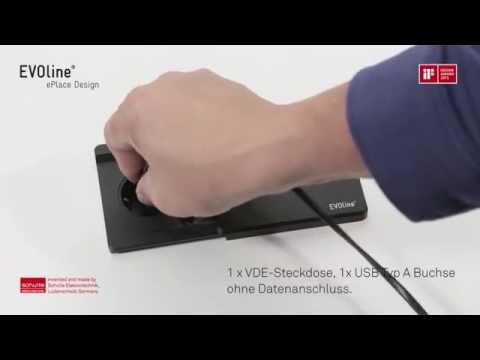 EVOline Square 80 - Steckdose mit induktive Ladefunktion und USB C Charger